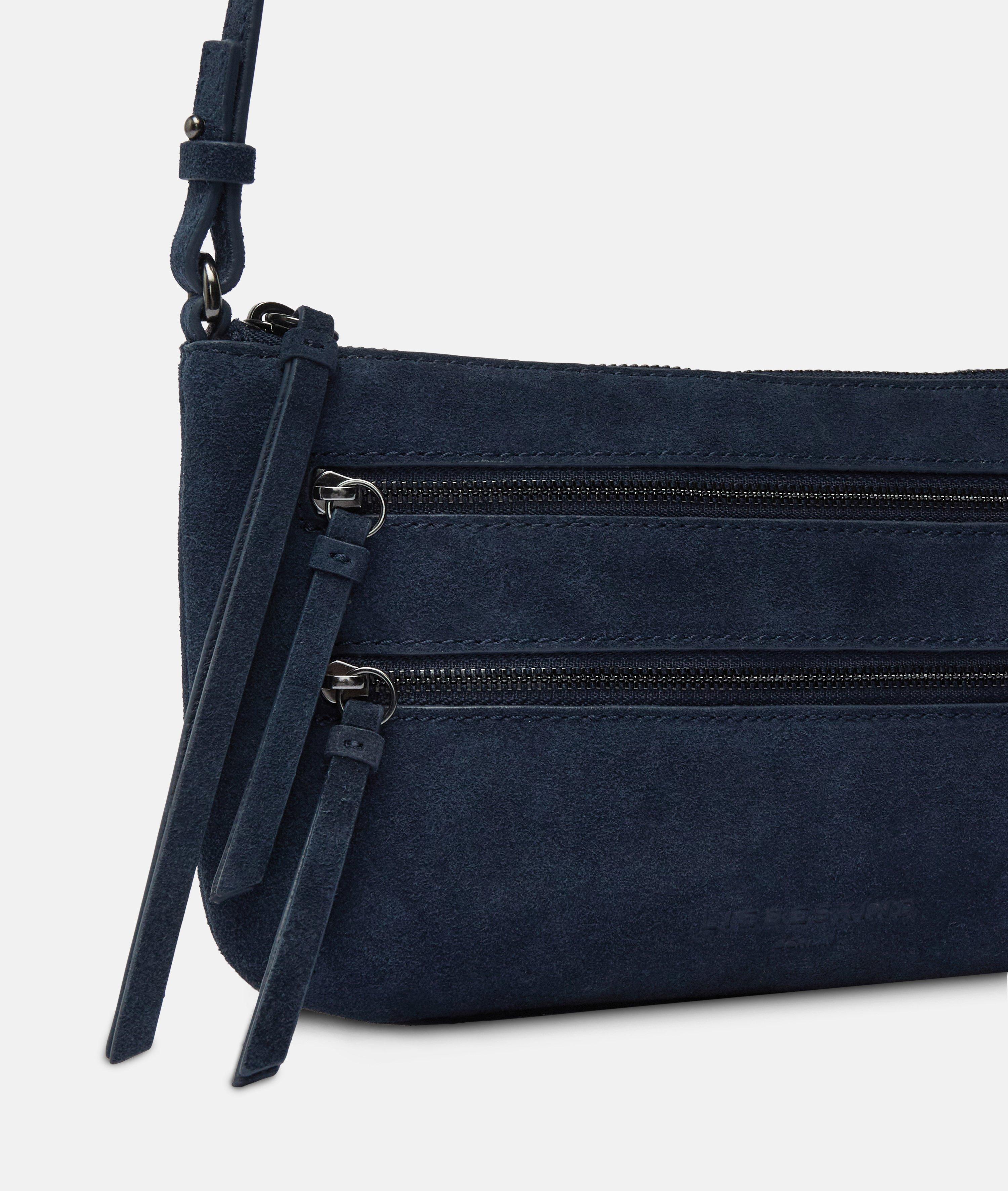 Enkele Zena-crossbody S in blauw, bruin & beige