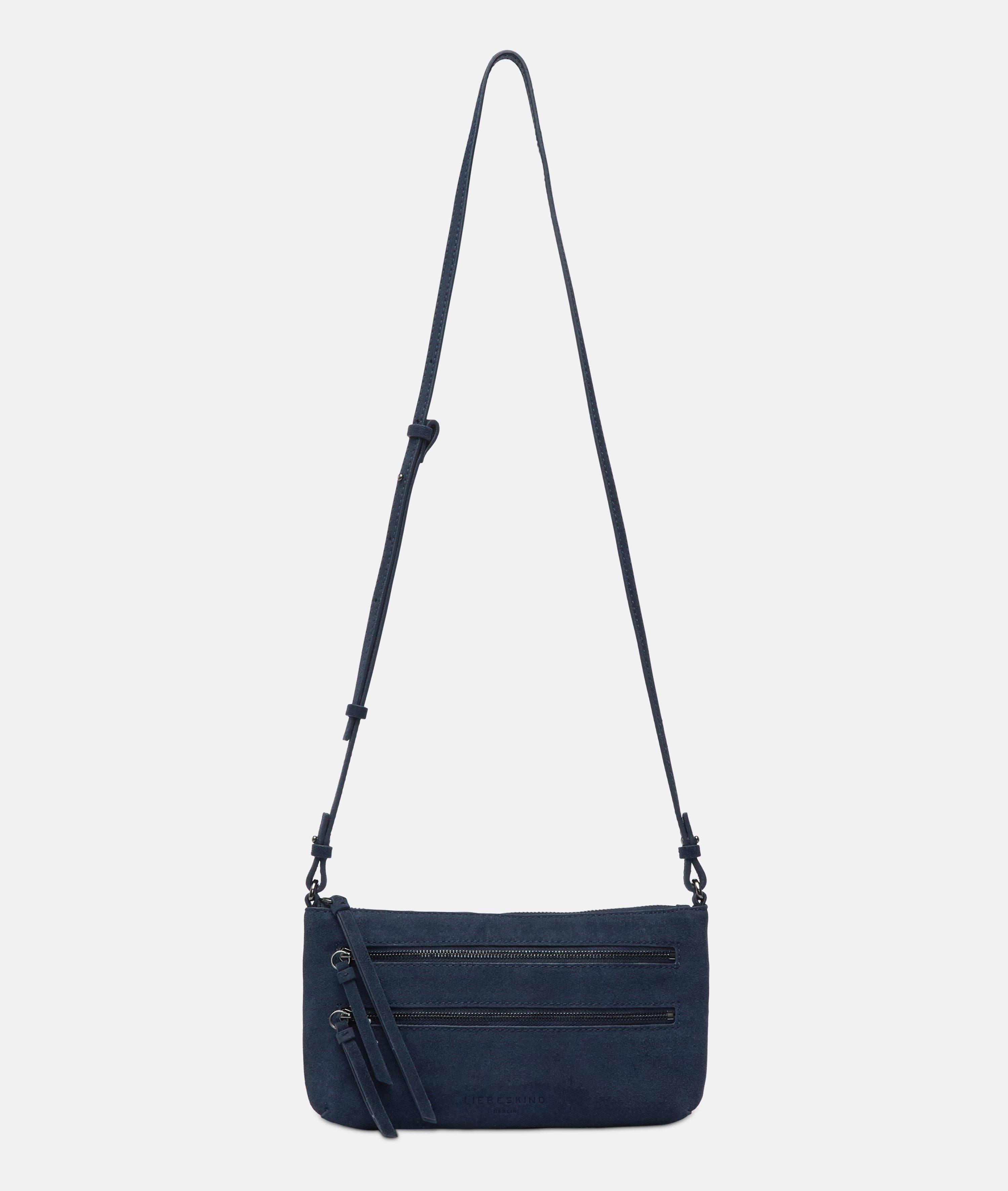 Enkele Zena-crossbody S in blauw, bruin & beige