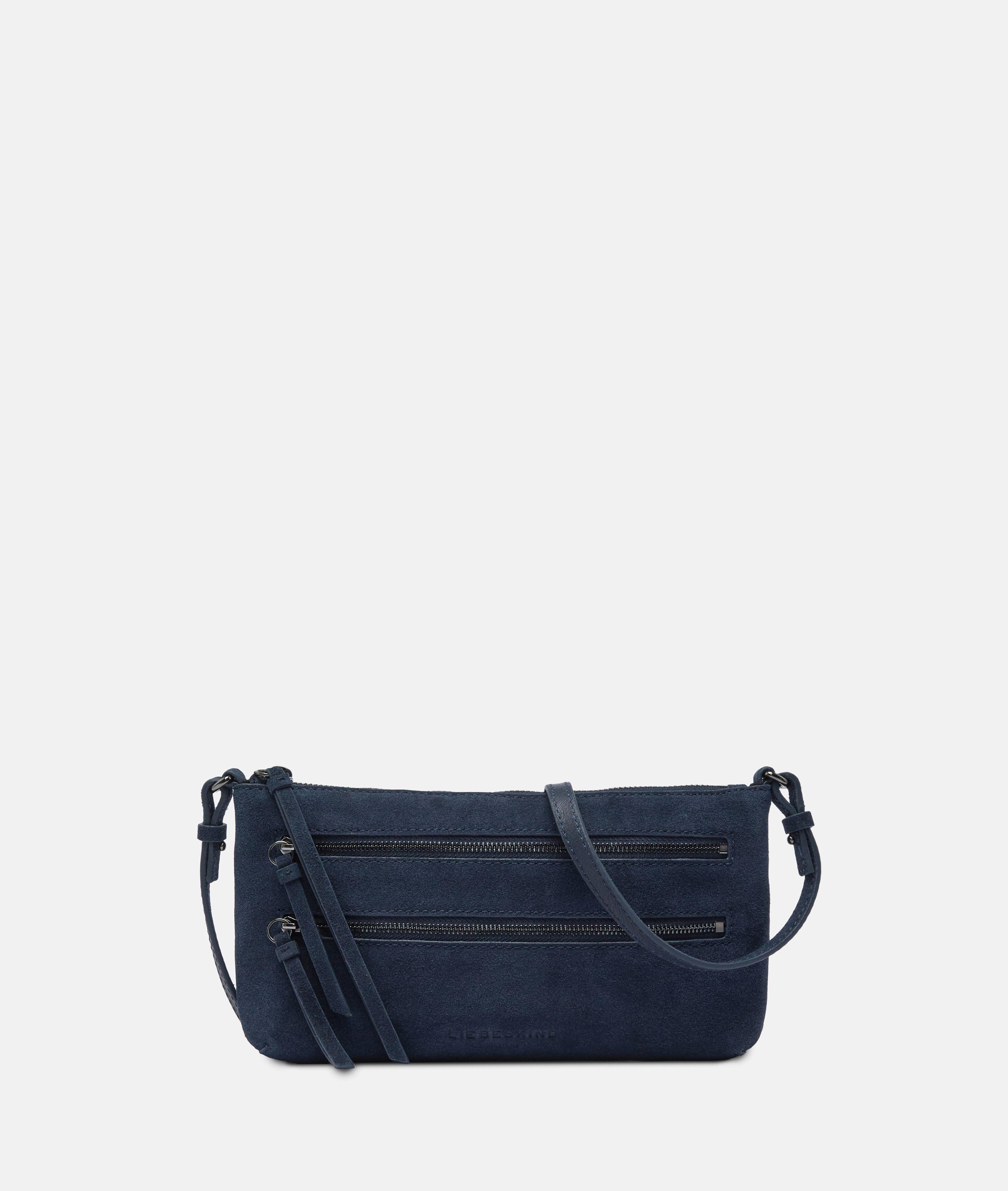 Enkele Zena-crossbody S in blauw, bruin & beige