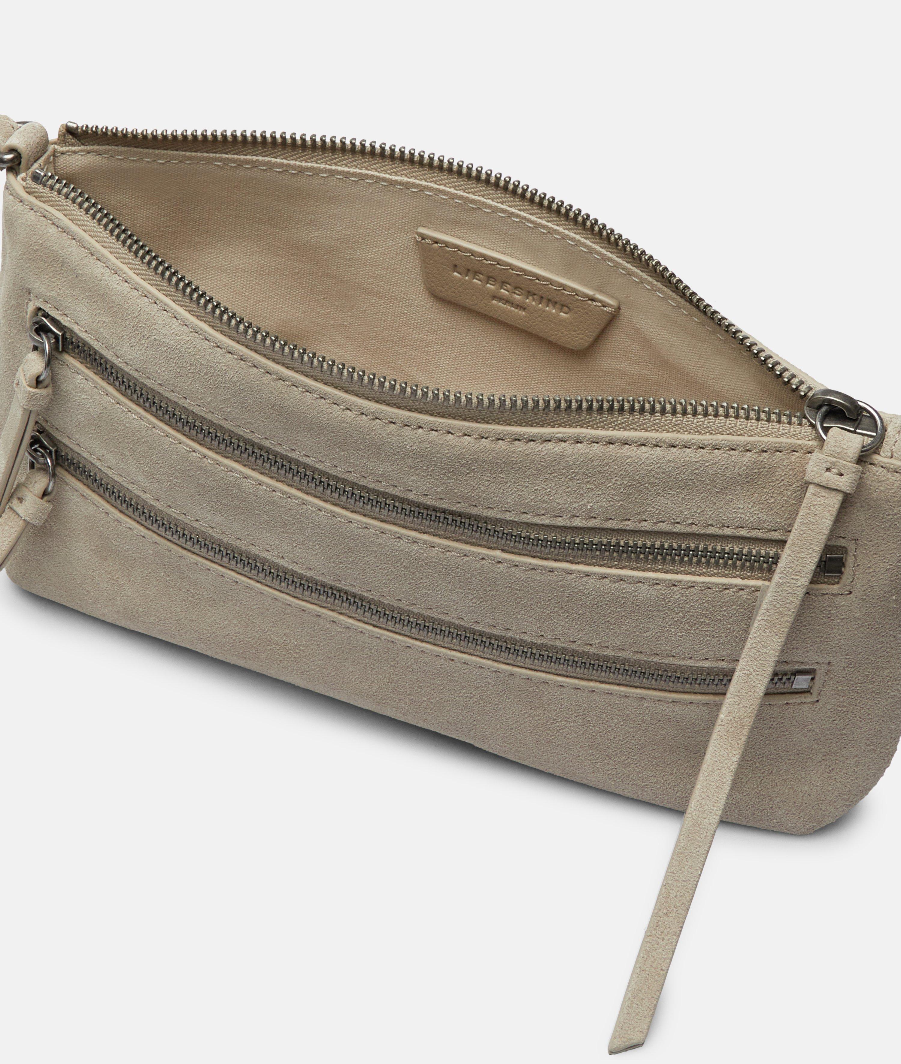 Enkele Zena-crossbody S in beige, bruin & blauw