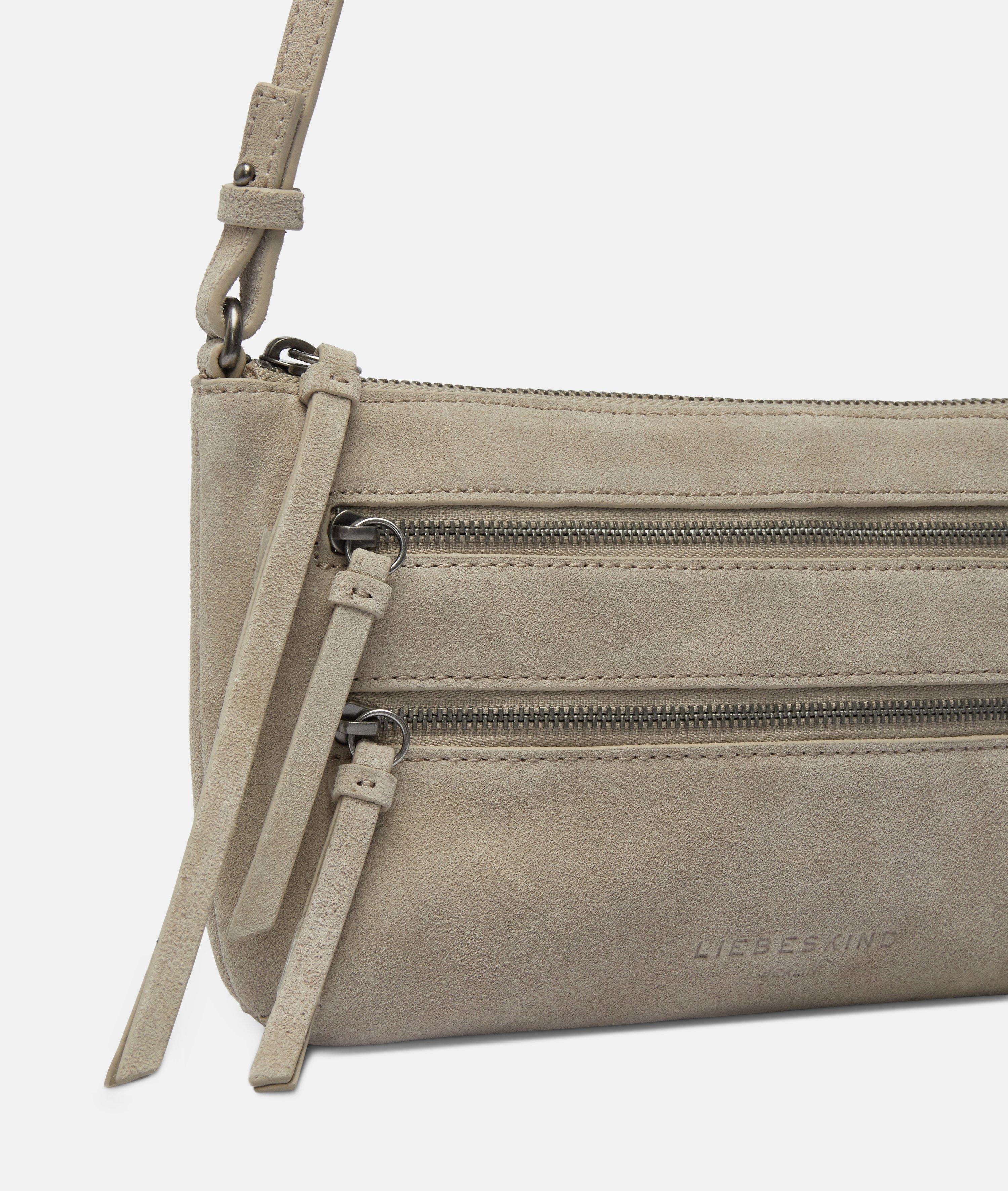 Enkele Zena-crossbody S in beige, bruin & blauw
