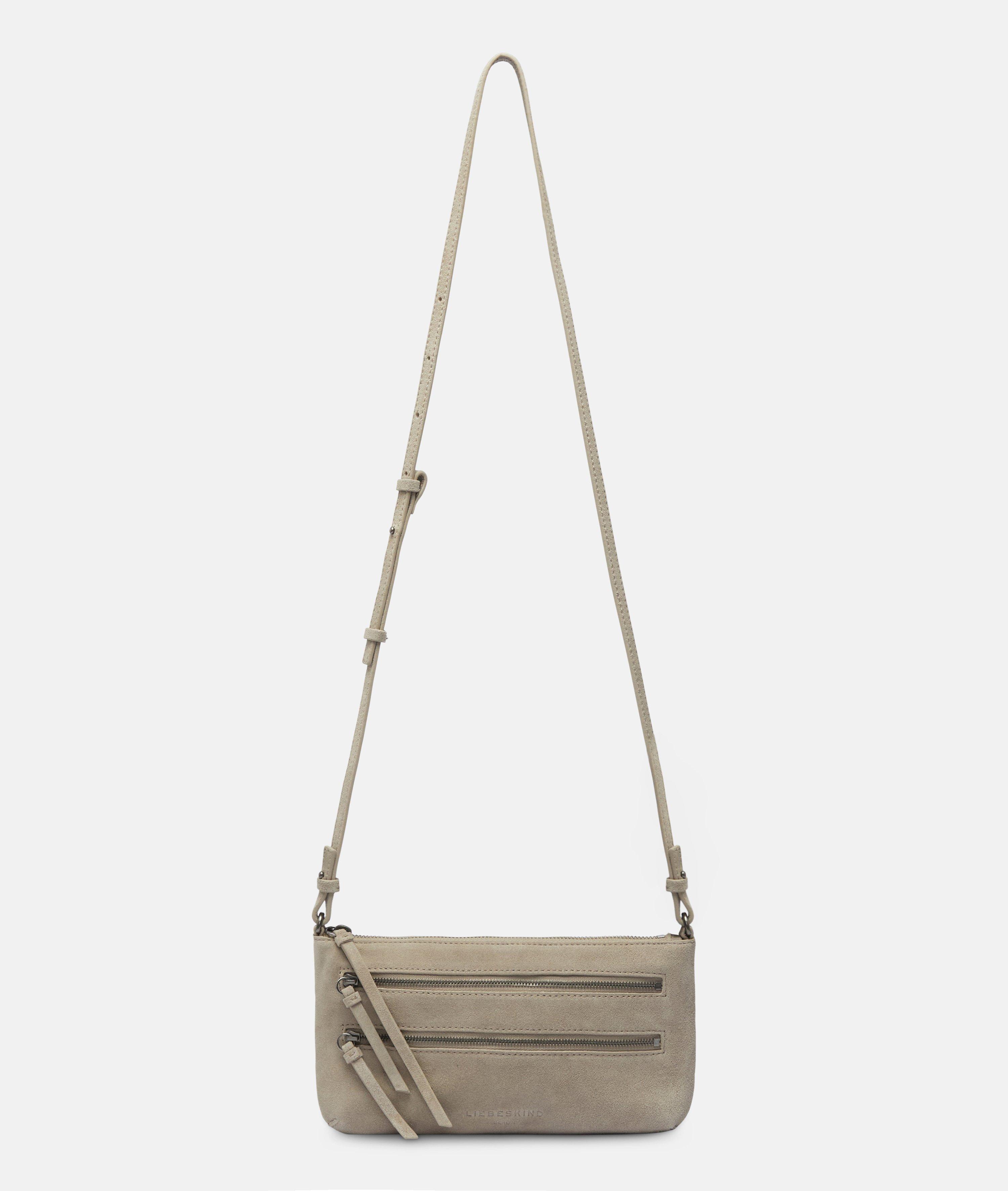 Enkele Zena-crossbody S in beige, bruin & blauw