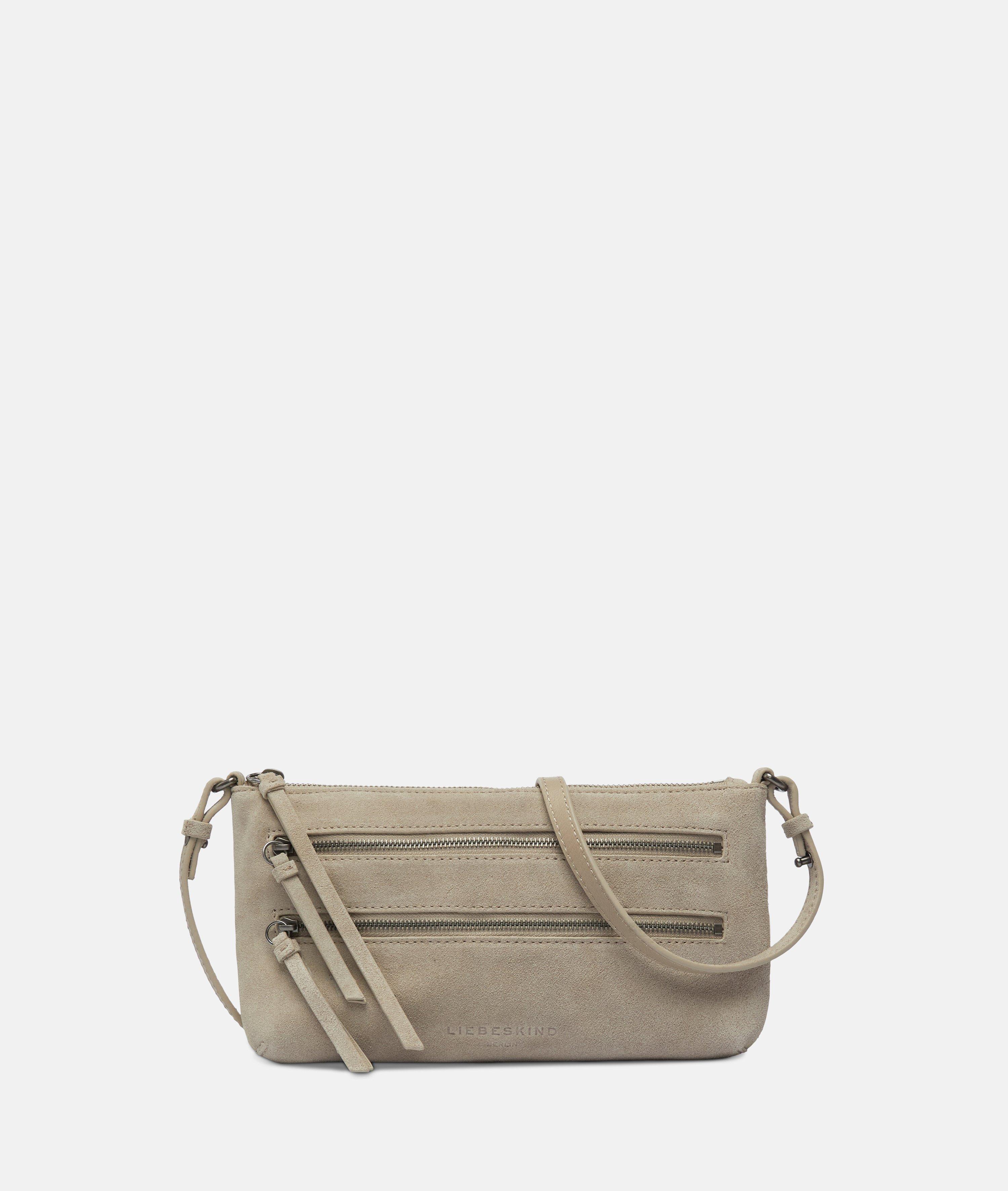 Enkele Zena-crossbody S in beige, bruin & blauw