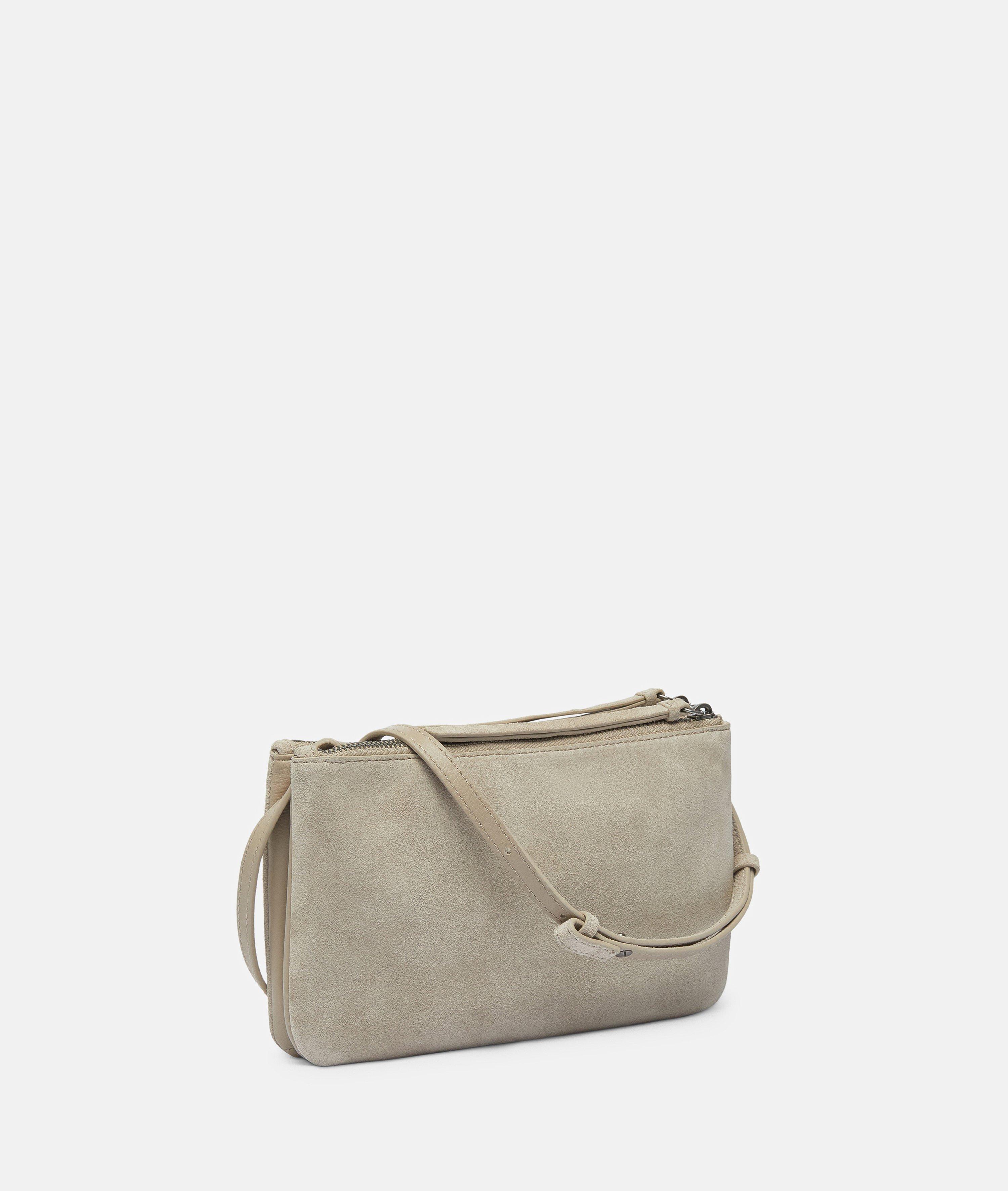 Dubbele Zena-crossbody S in beige, blauw & bruin