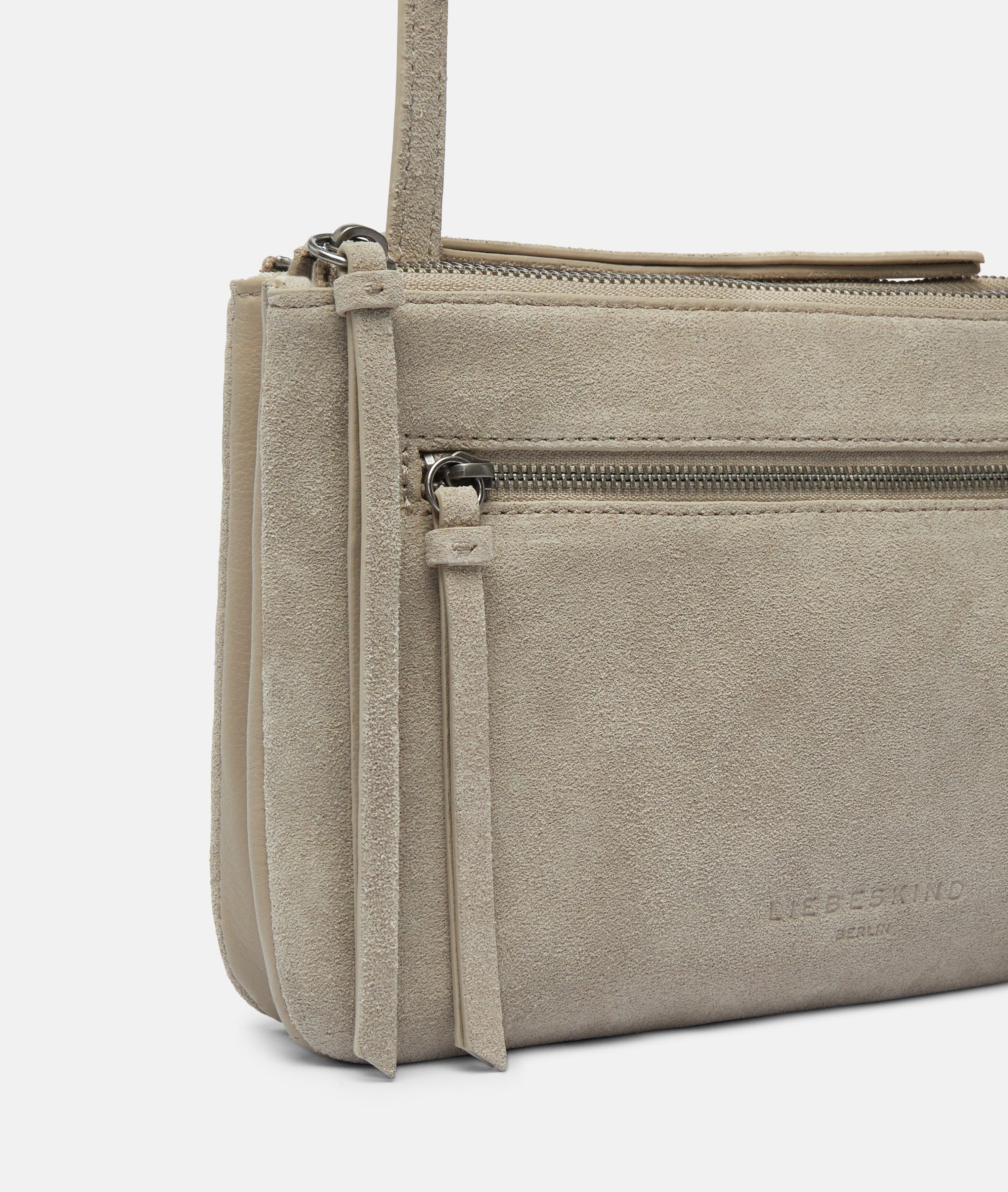 Dubbele Zena-crossbody S in beige, blauw & bruin