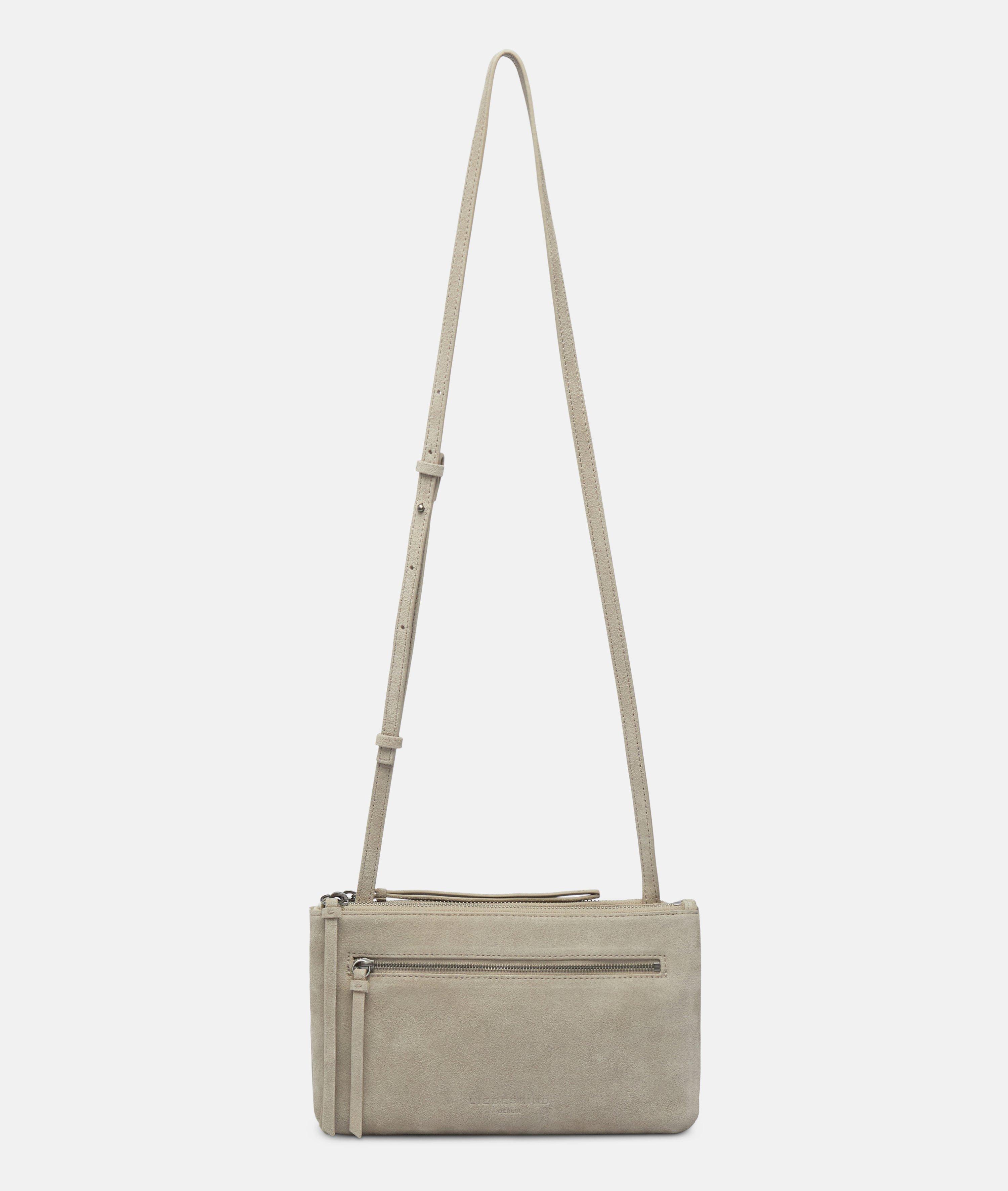 Dubbele Zena-crossbody S in beige, blauw & bruin