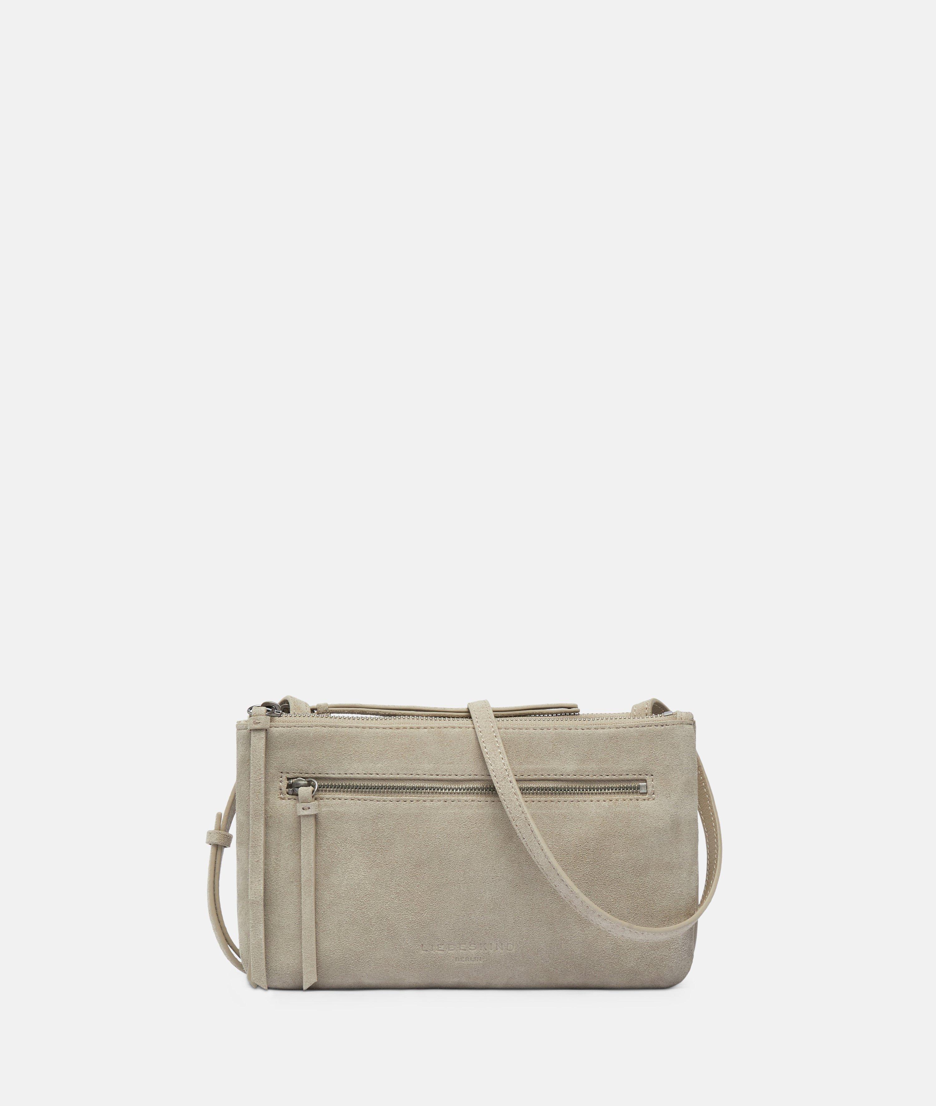 Dubbele Zena-crossbody S in beige, blauw & bruin