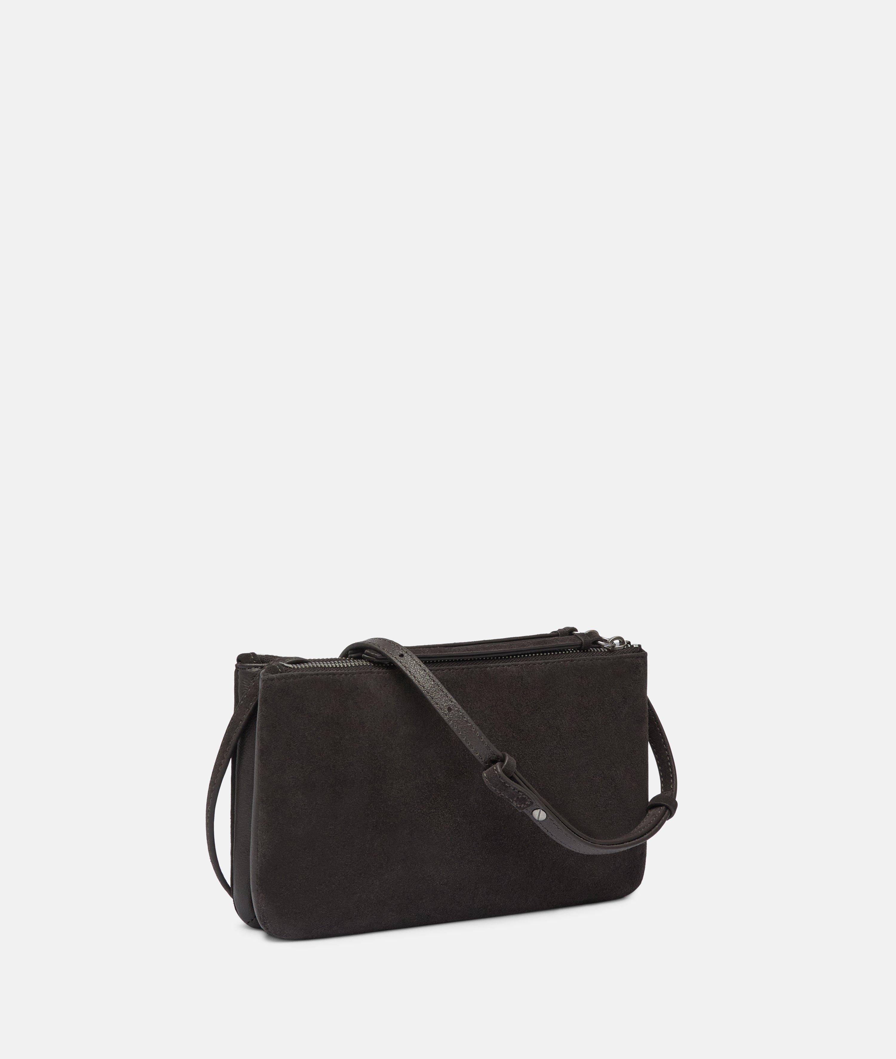 Dubbele Zena-crossbody S in bruin, beige & blauw