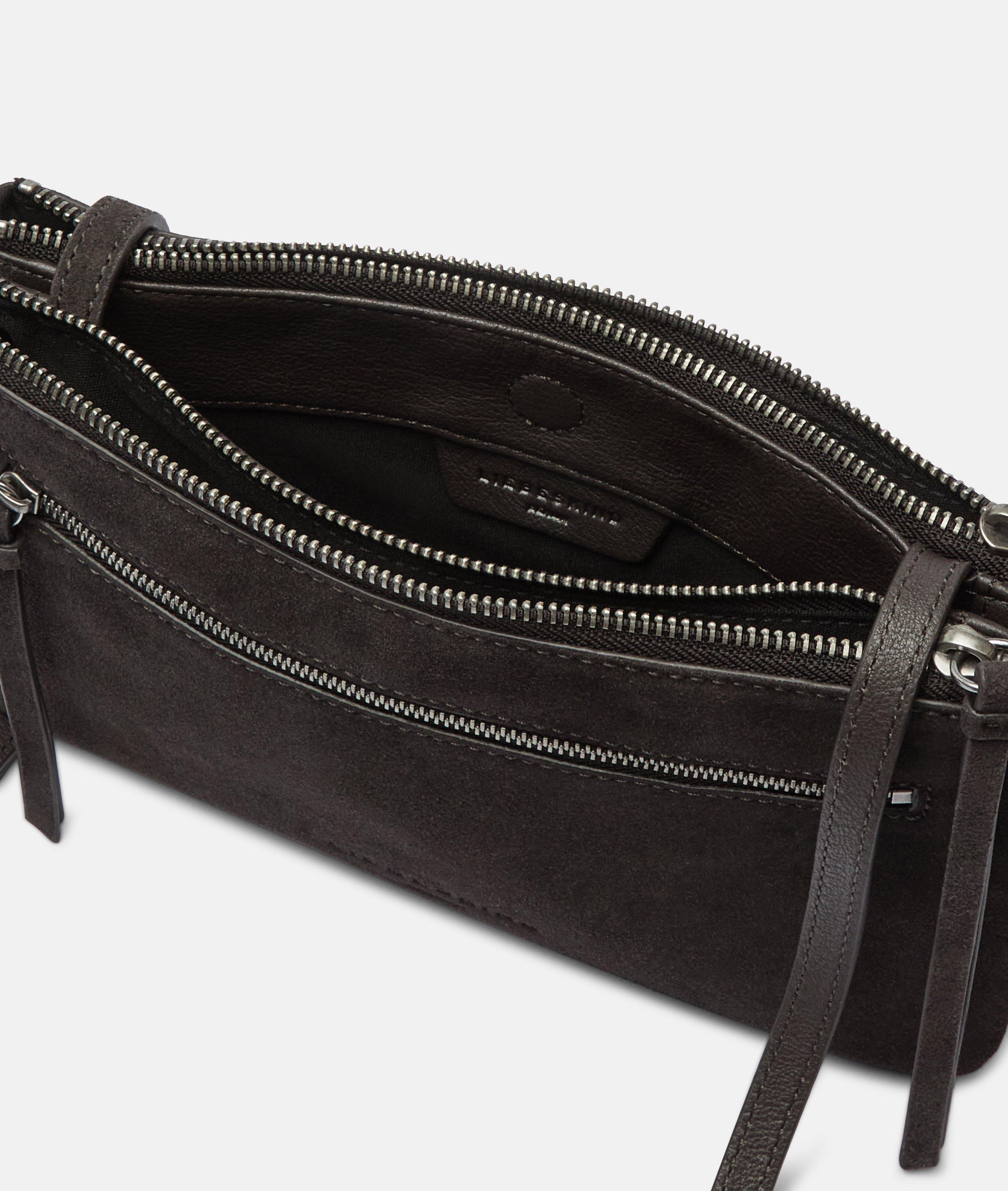 Dubbele Zena-crossbody S in bruin, beige & blauw