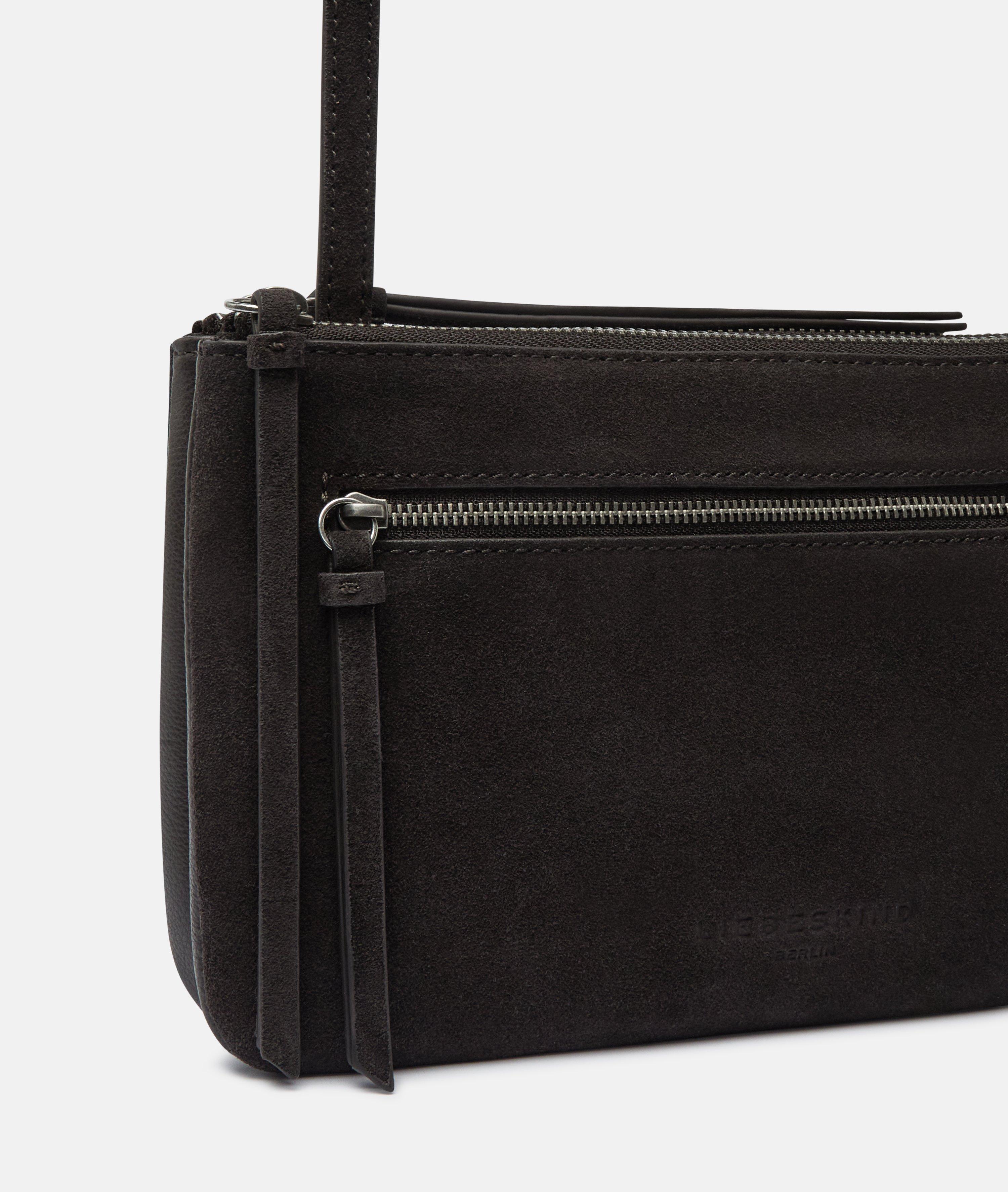 Dubbele Zena-crossbody S in bruin, beige & blauw