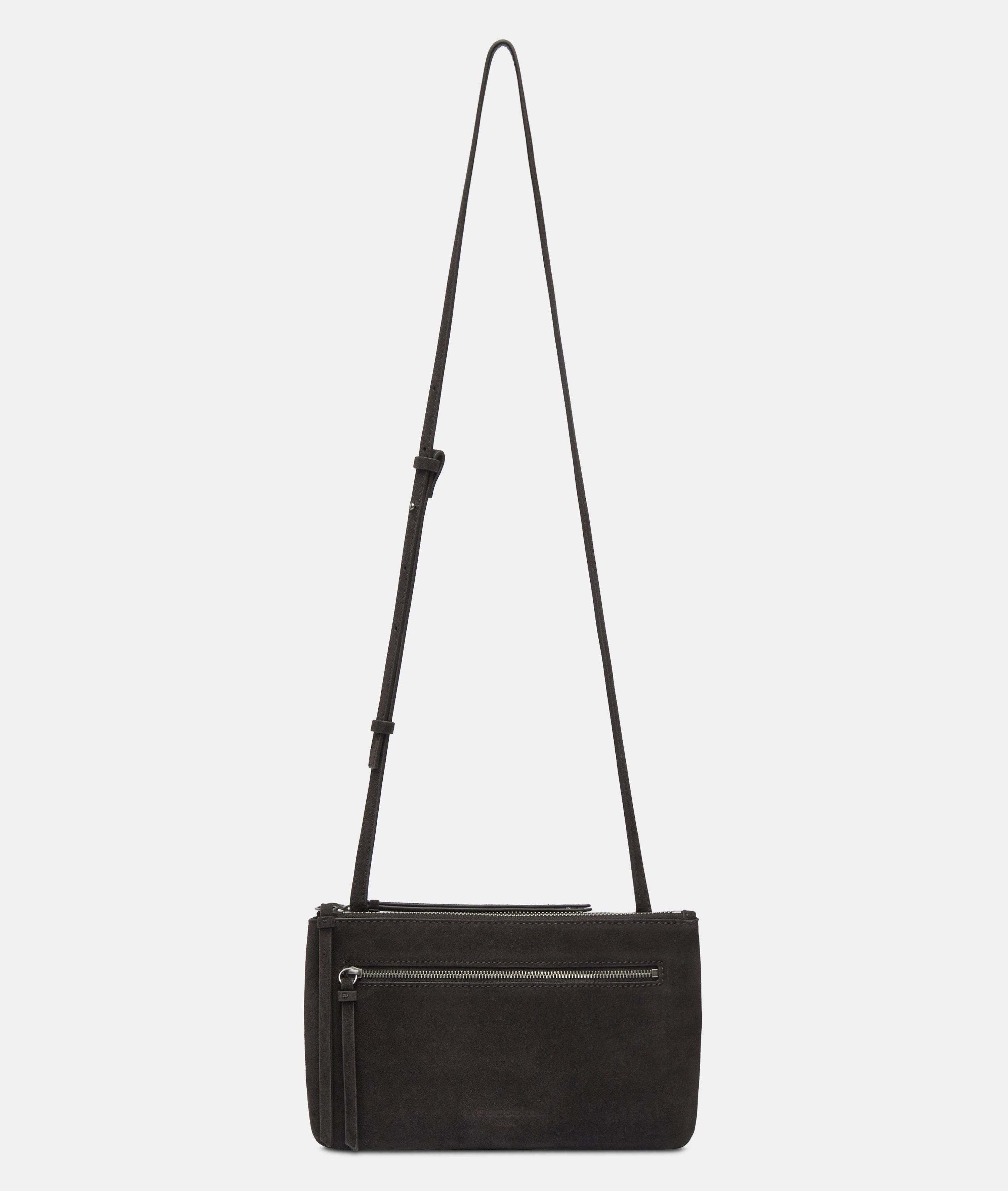 Dubbele Zena-crossbody S in bruin, beige & blauw