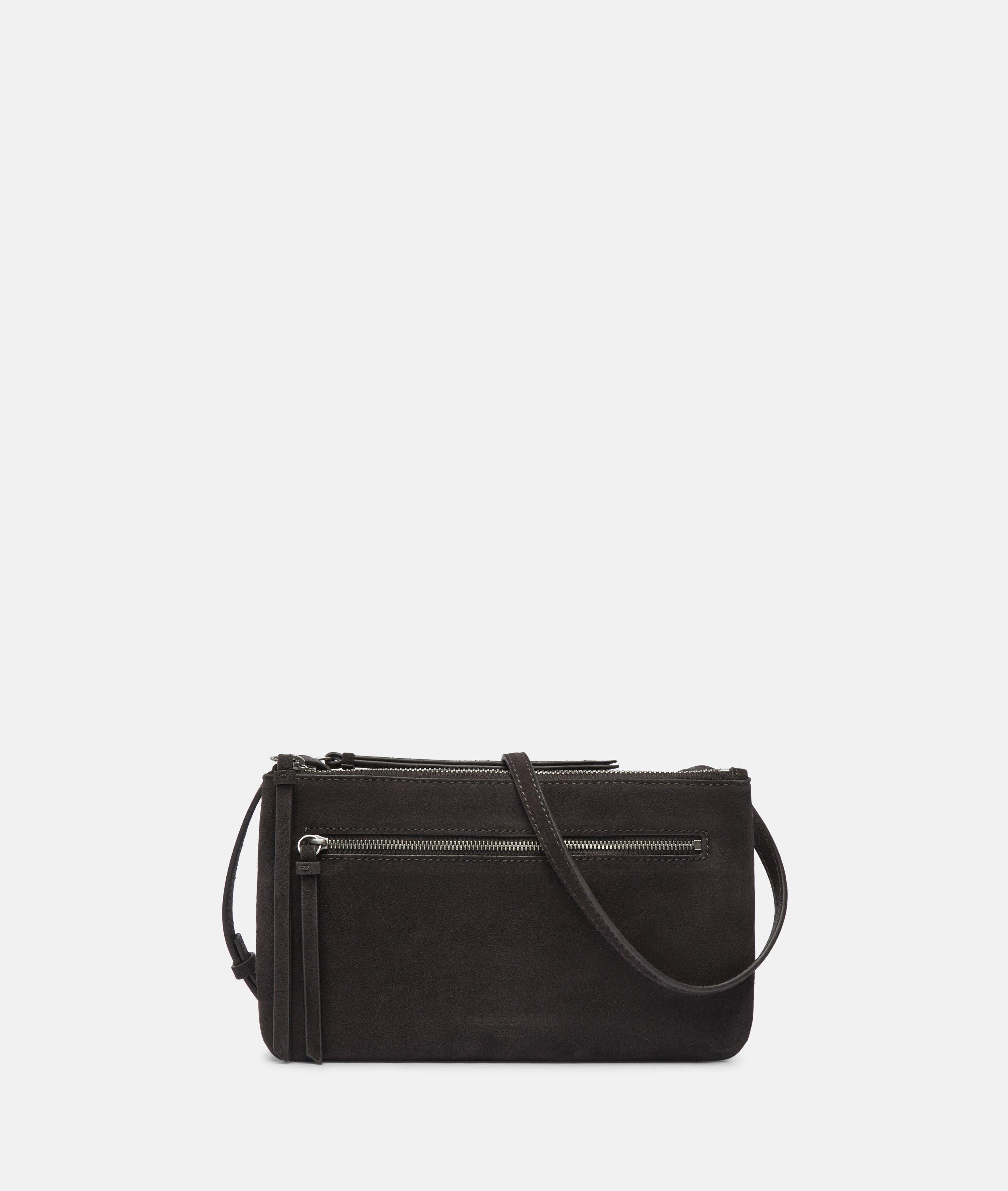 Dubbele Zena-crossbody S in bruin, beige & blauw