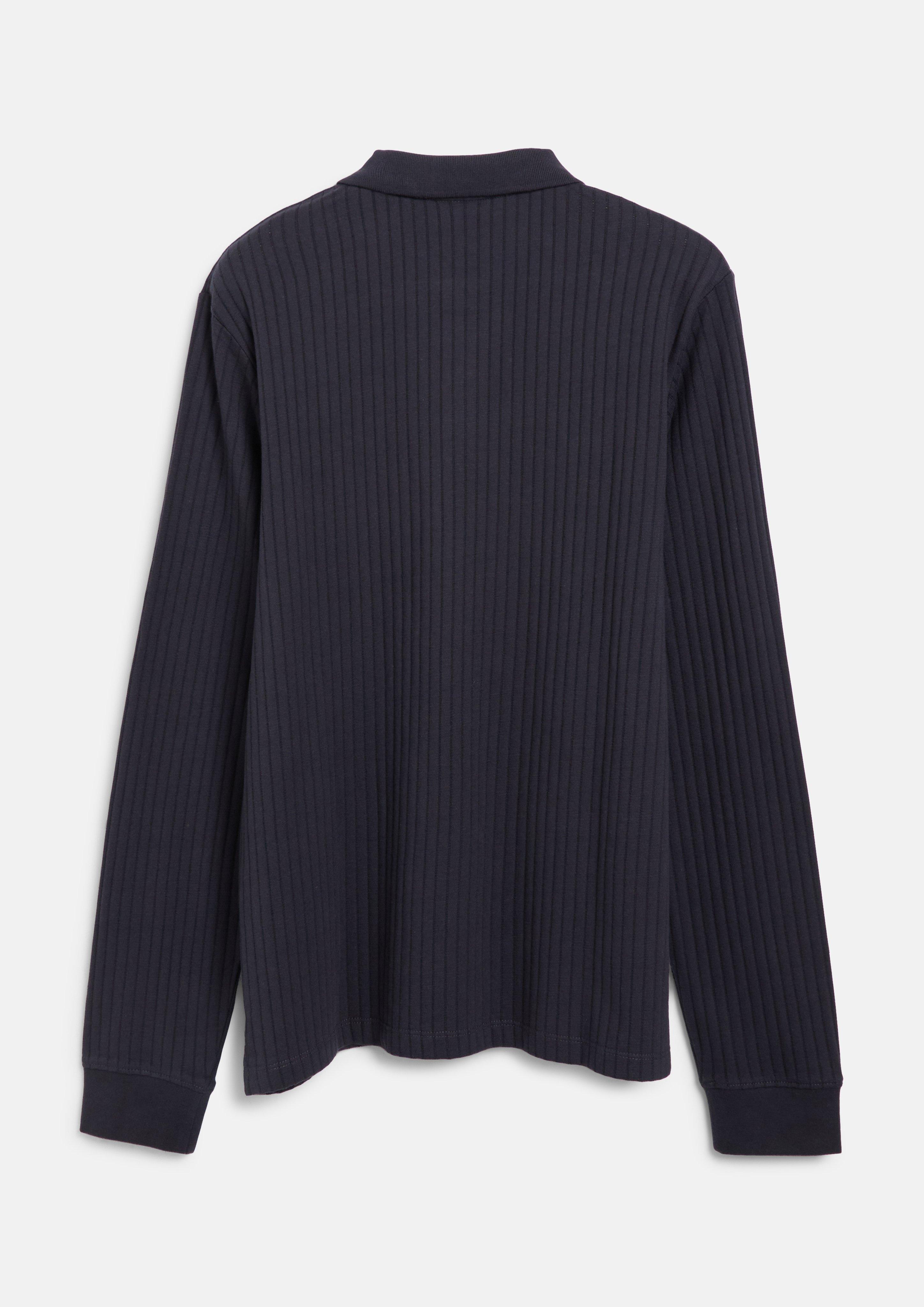 Hommes Polo en jersey haut de gamme à texture côtelée en bleu de s.Oliver BLACK LABEL