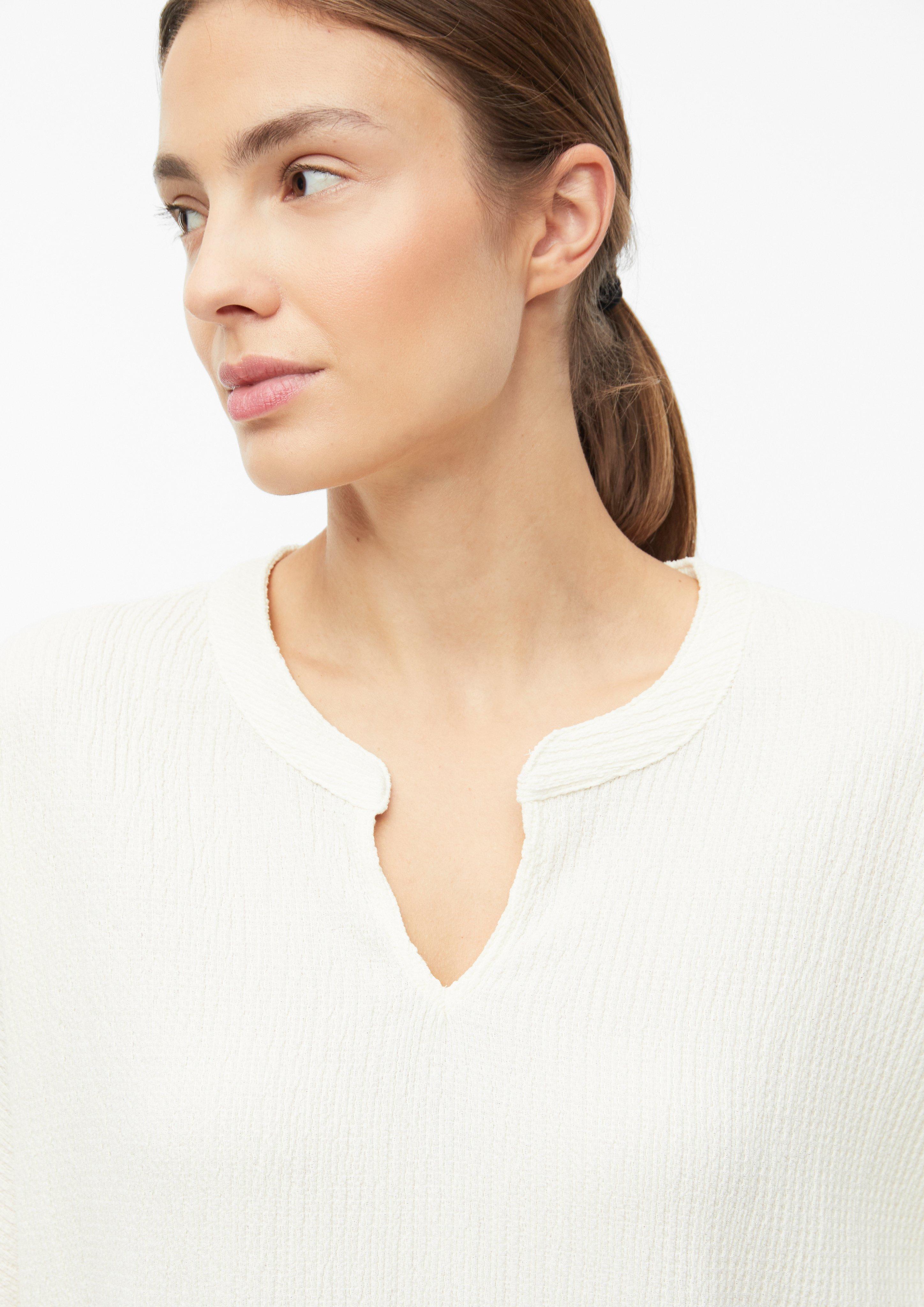 Damen T-Shirt aus Strukturjersey mit Fledermausärmel in creme von s.Oliver