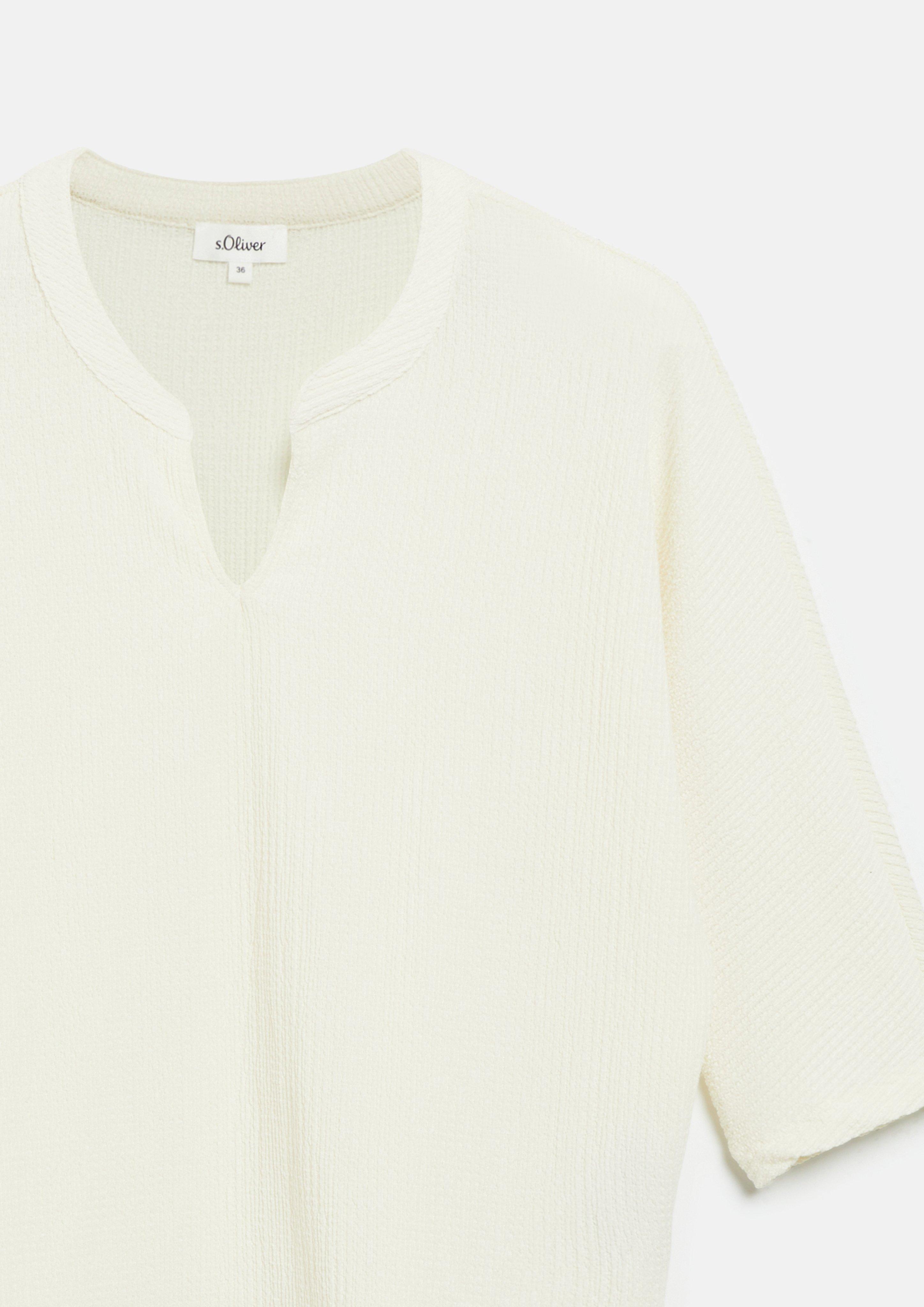 Damen T-Shirt aus Strukturjersey mit Fledermausärmel in creme von s.Oliver