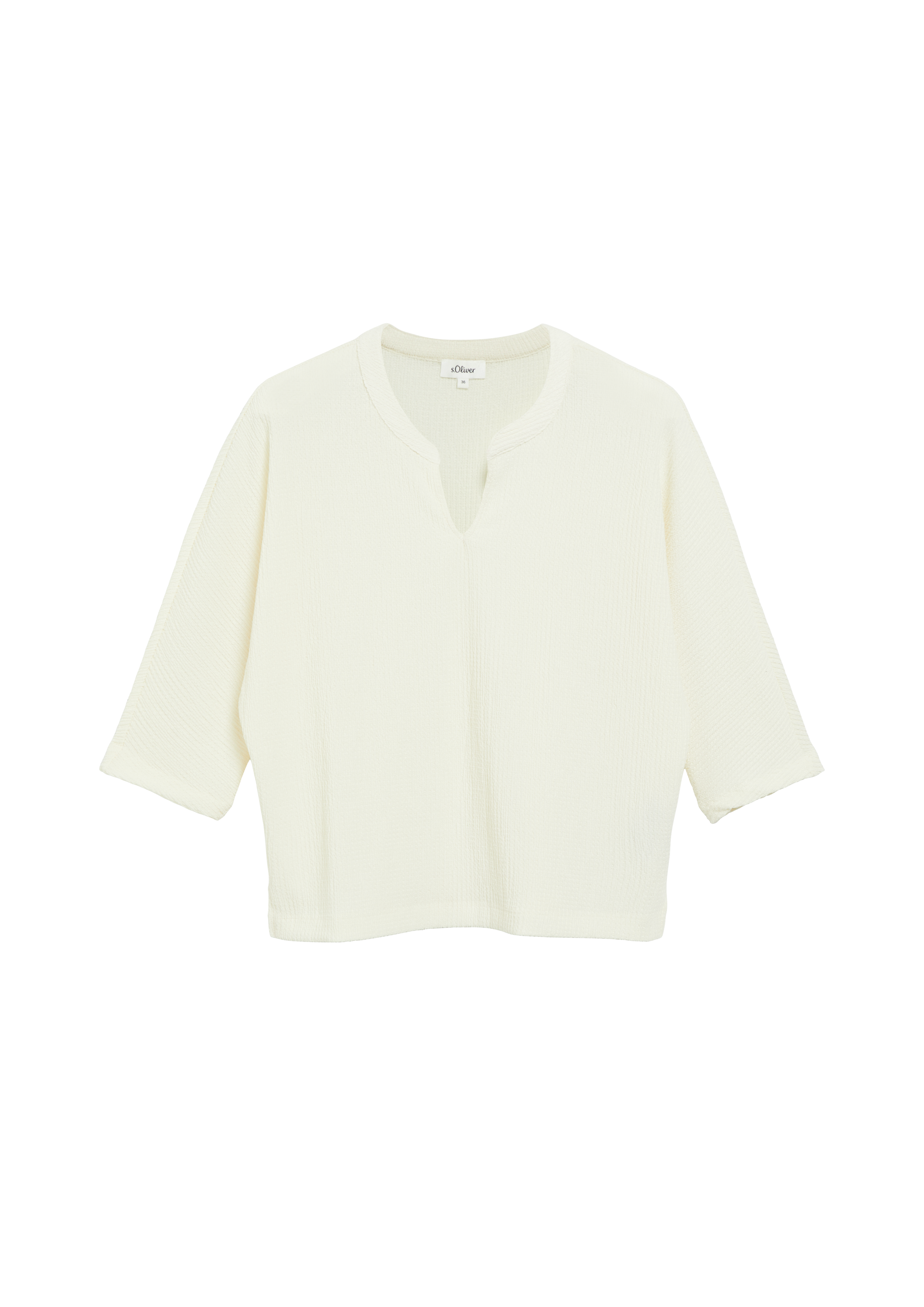 T-Shirt aus Strukturjersey mit Fledermausärmel