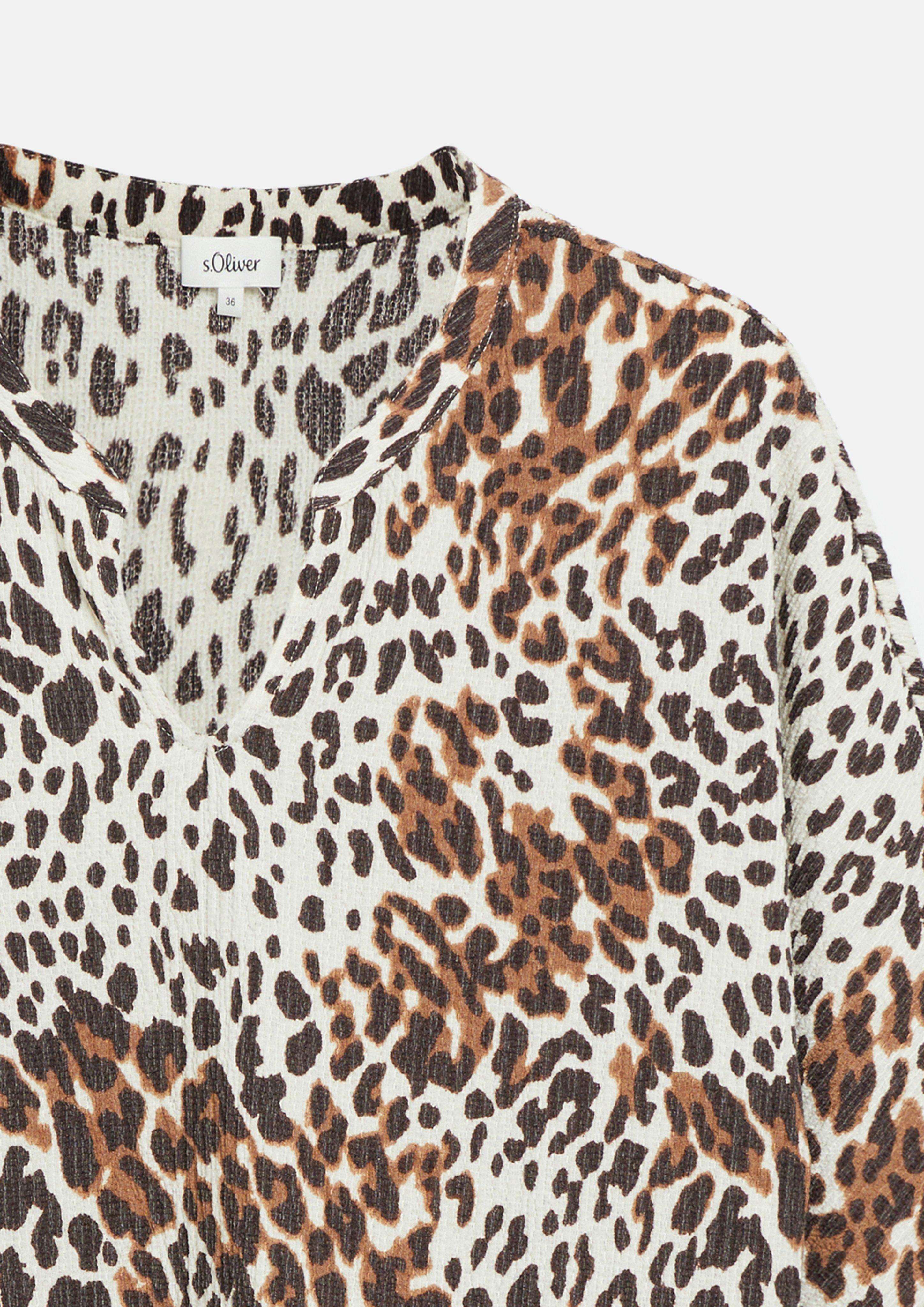 Dames T-shirt van gestructureerde jersey met vleermuismouwen in crème van s.Oliver