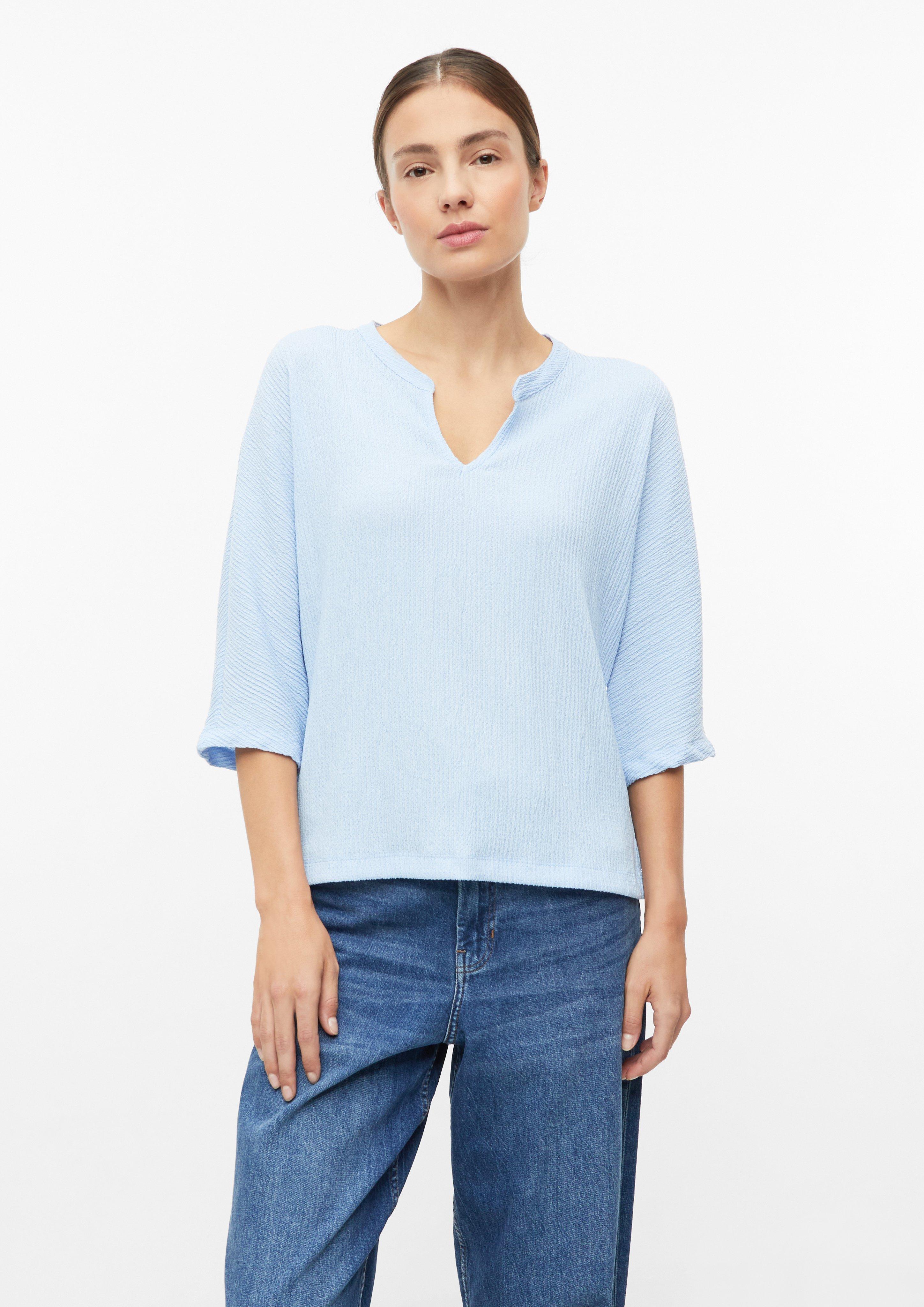 T-Shirt aus Strukturjersey mit Fledermausärmel in Farbe hellblau von s.Oliver