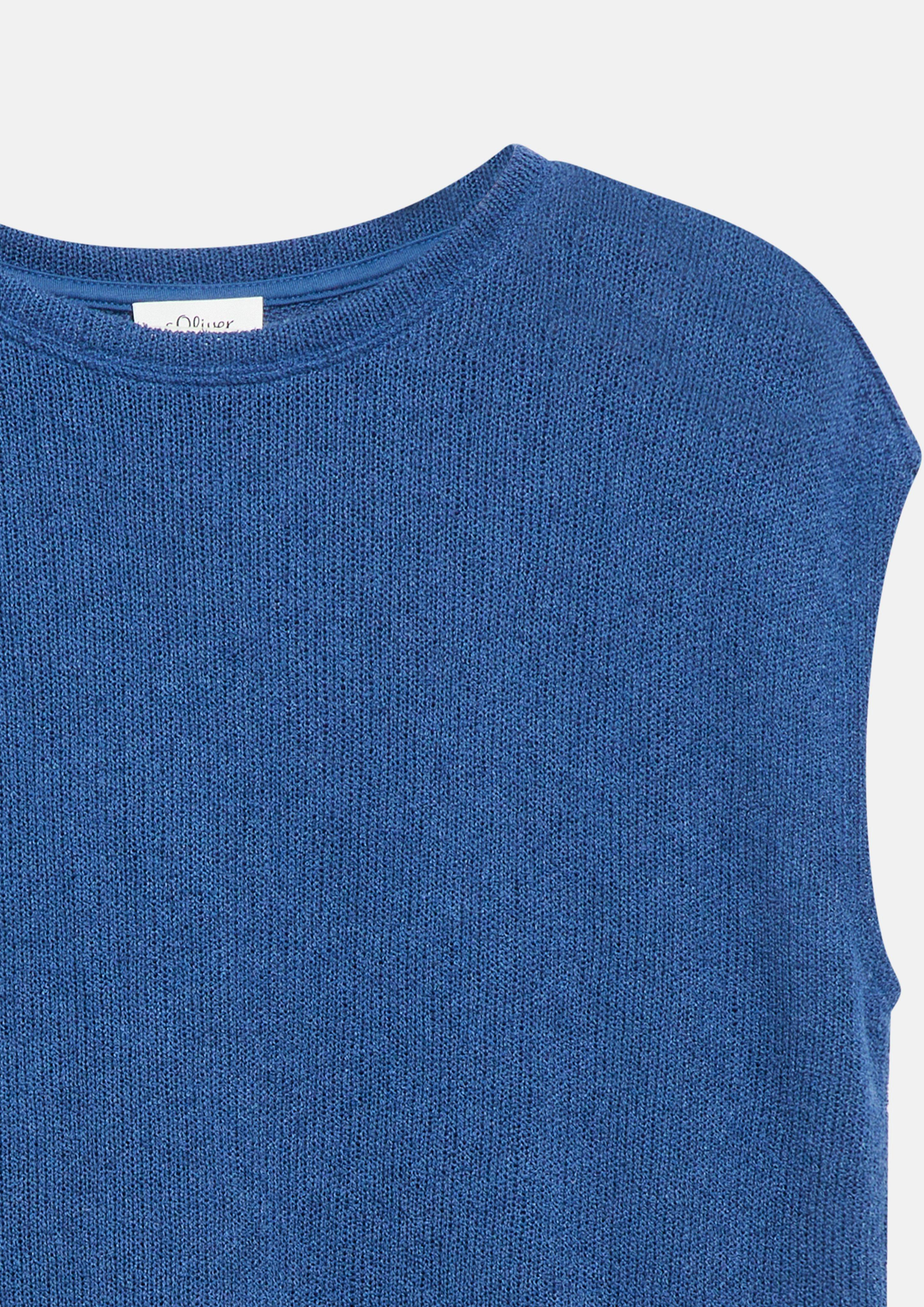 Damen Strickshirt mit überschnittener Schulter in blau von s.Oliver