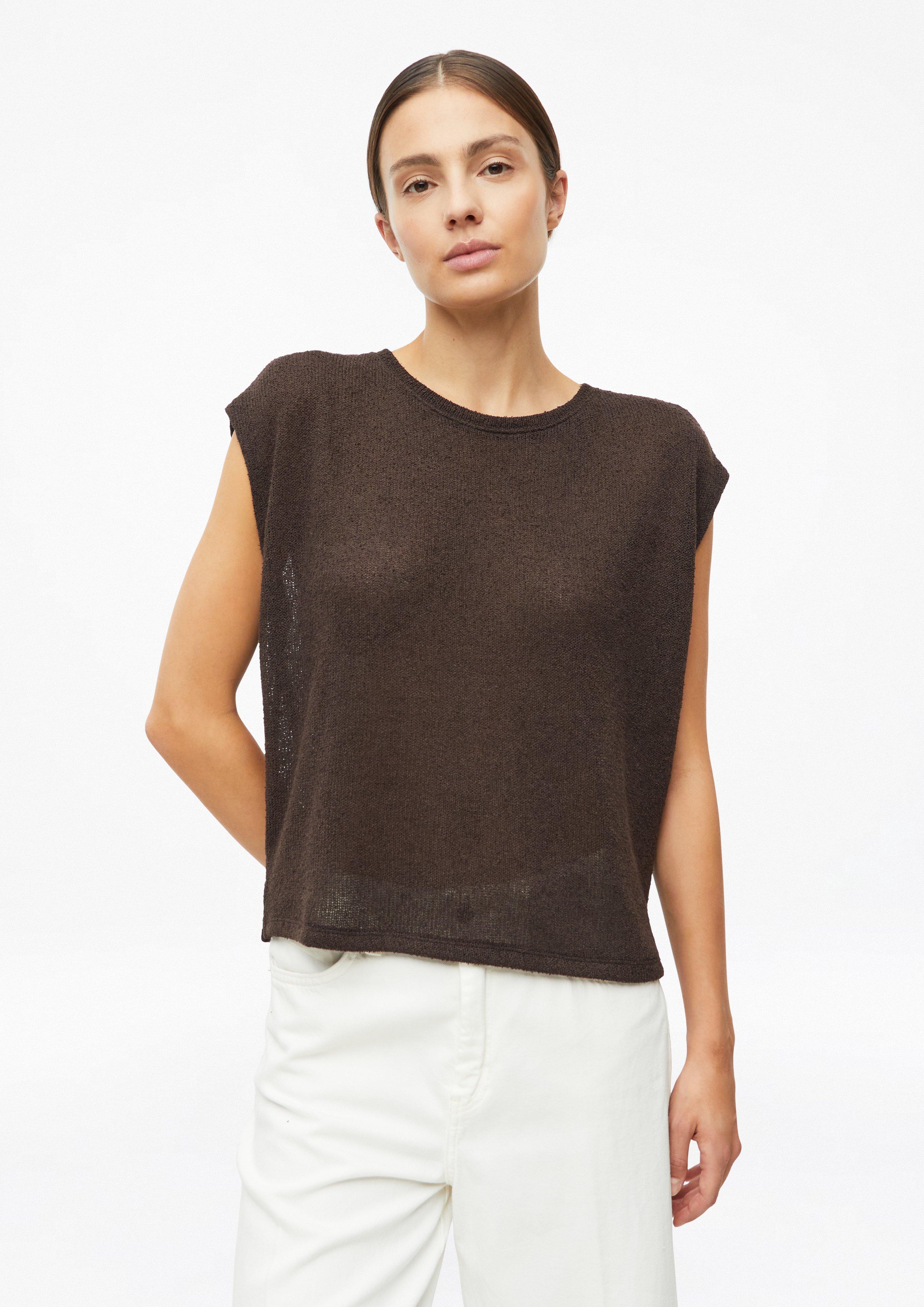 Strickshirt mit überschnittener Schulter in Farbe dunkelbraun von s.Oliver