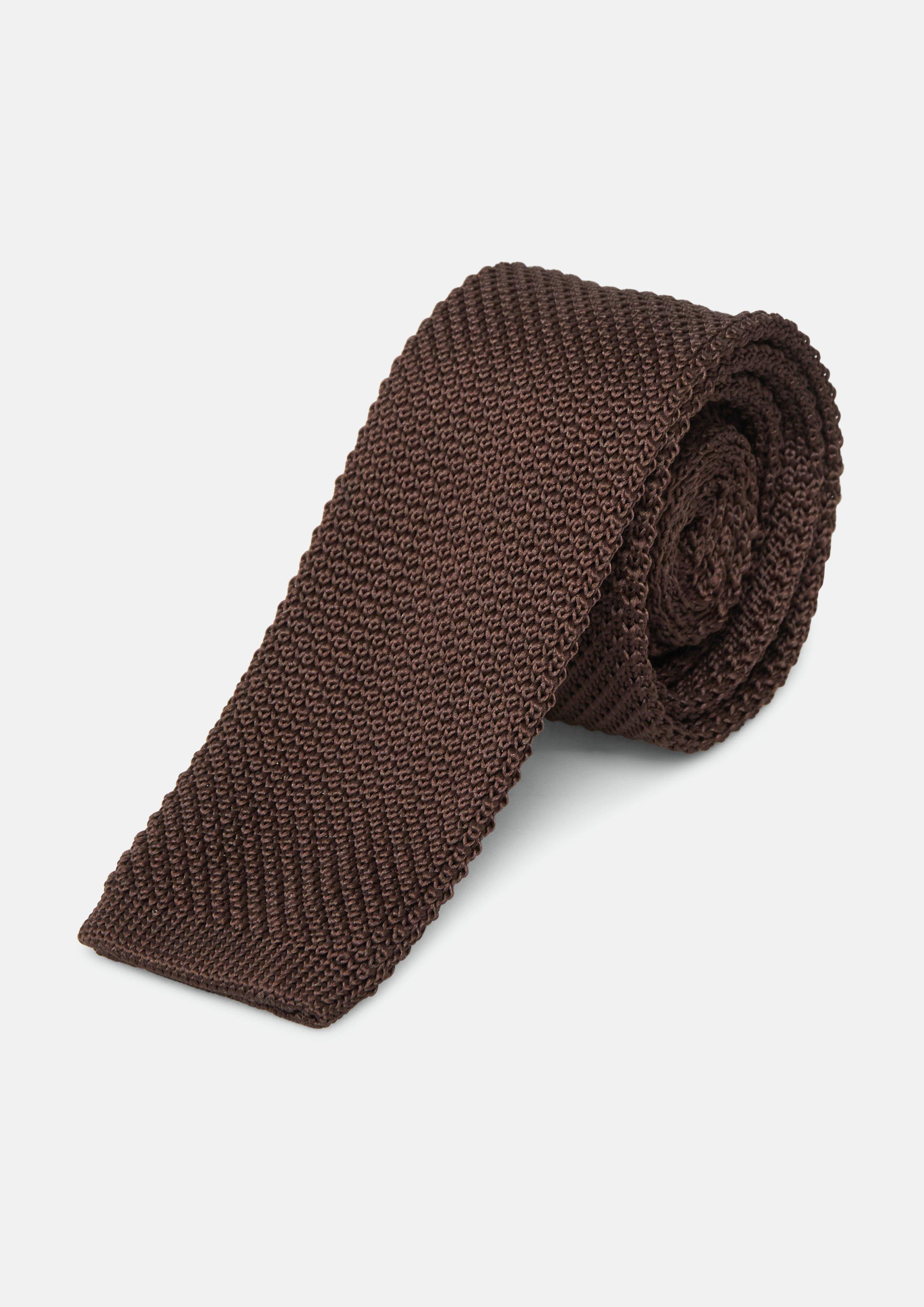 Herren Klassische Strick-Krawatte in dunkelbraun von s.Oliver BLACK LABEL
