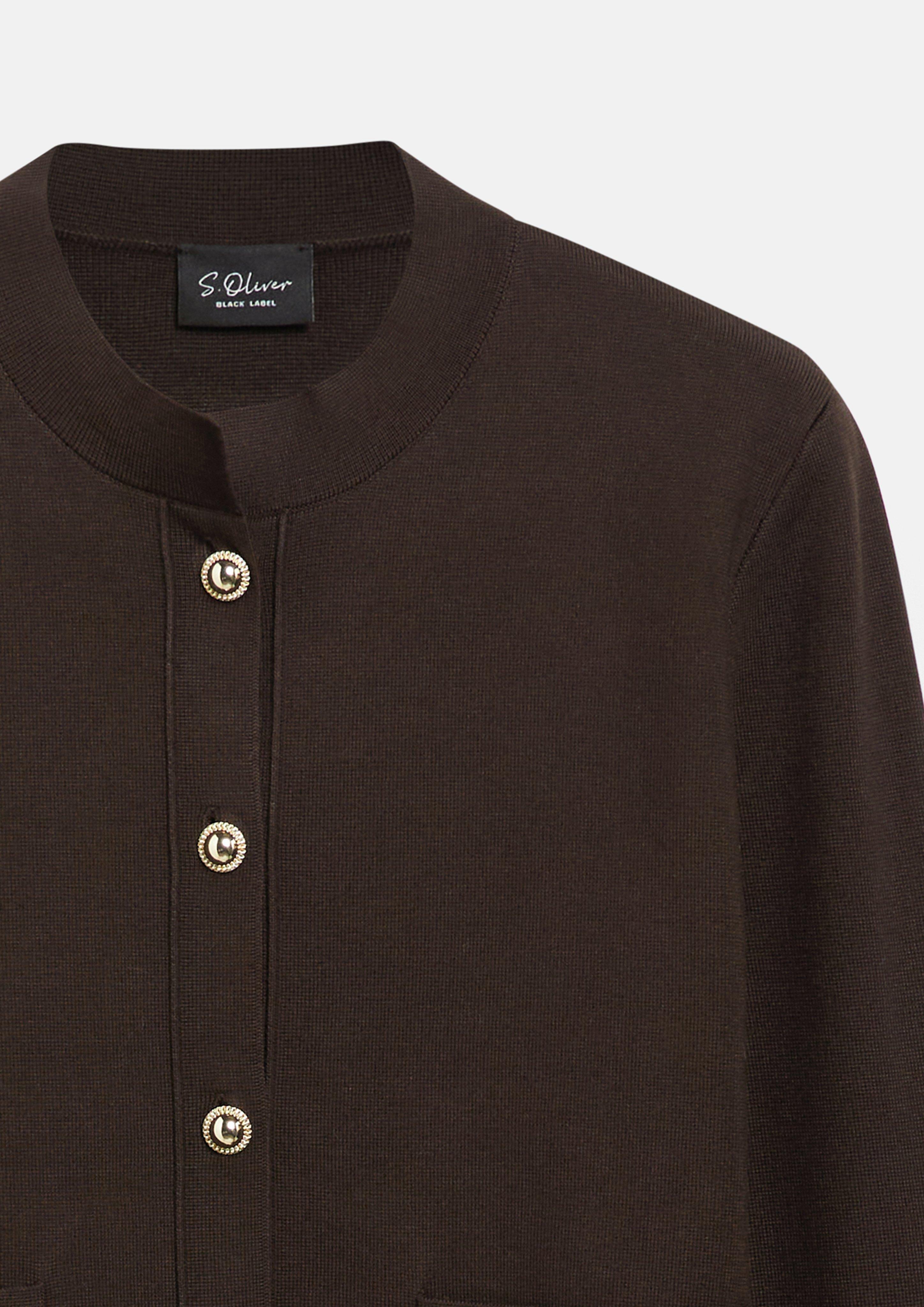 Dames Gebreid vest met opgezette zakken in bruin van s.Oliver BLACK LABEL
