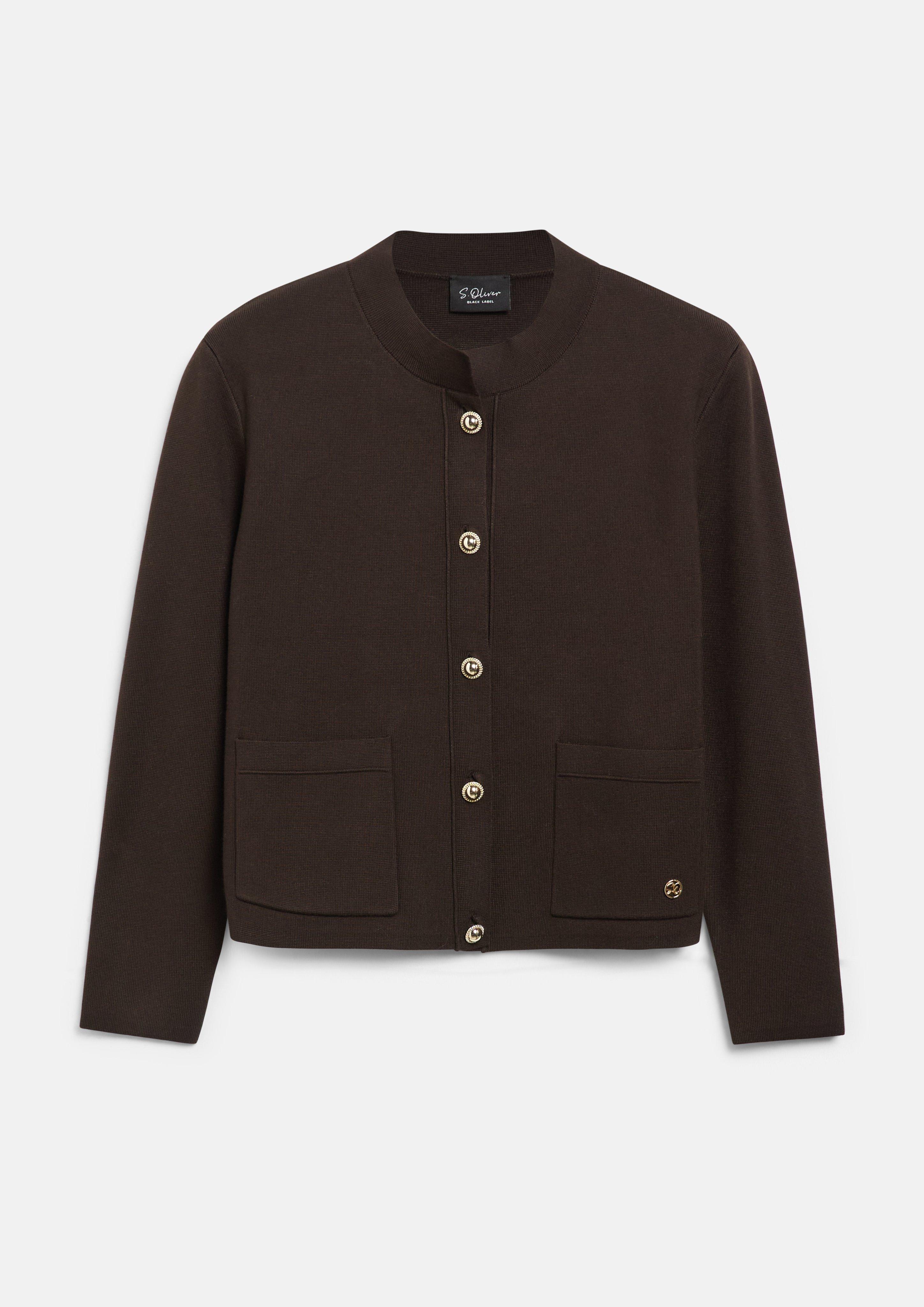 Dames Gebreid Vest in donkerbruin van s.Oliver BLACK LABEL