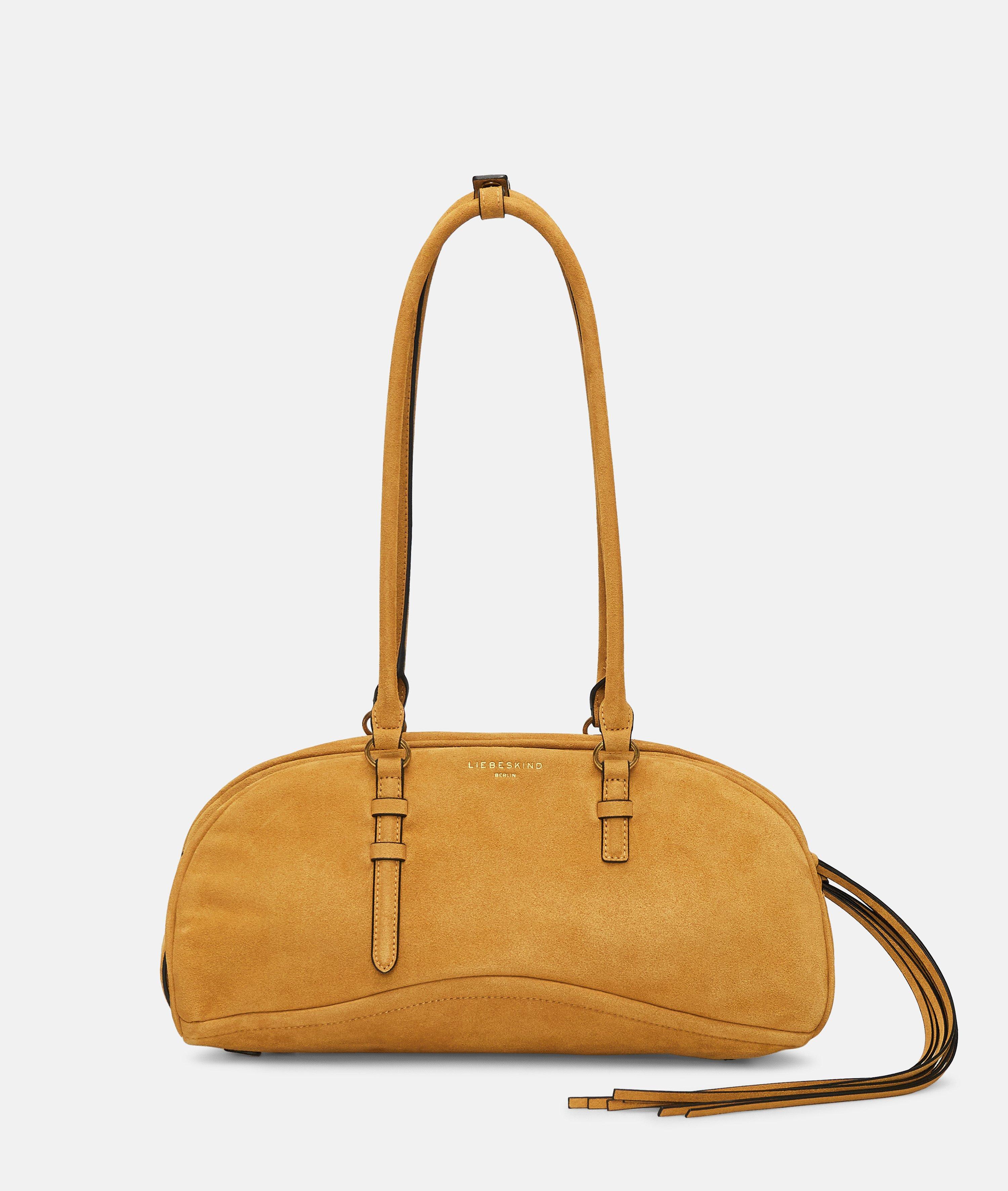 Satchel in yellow, brown & red