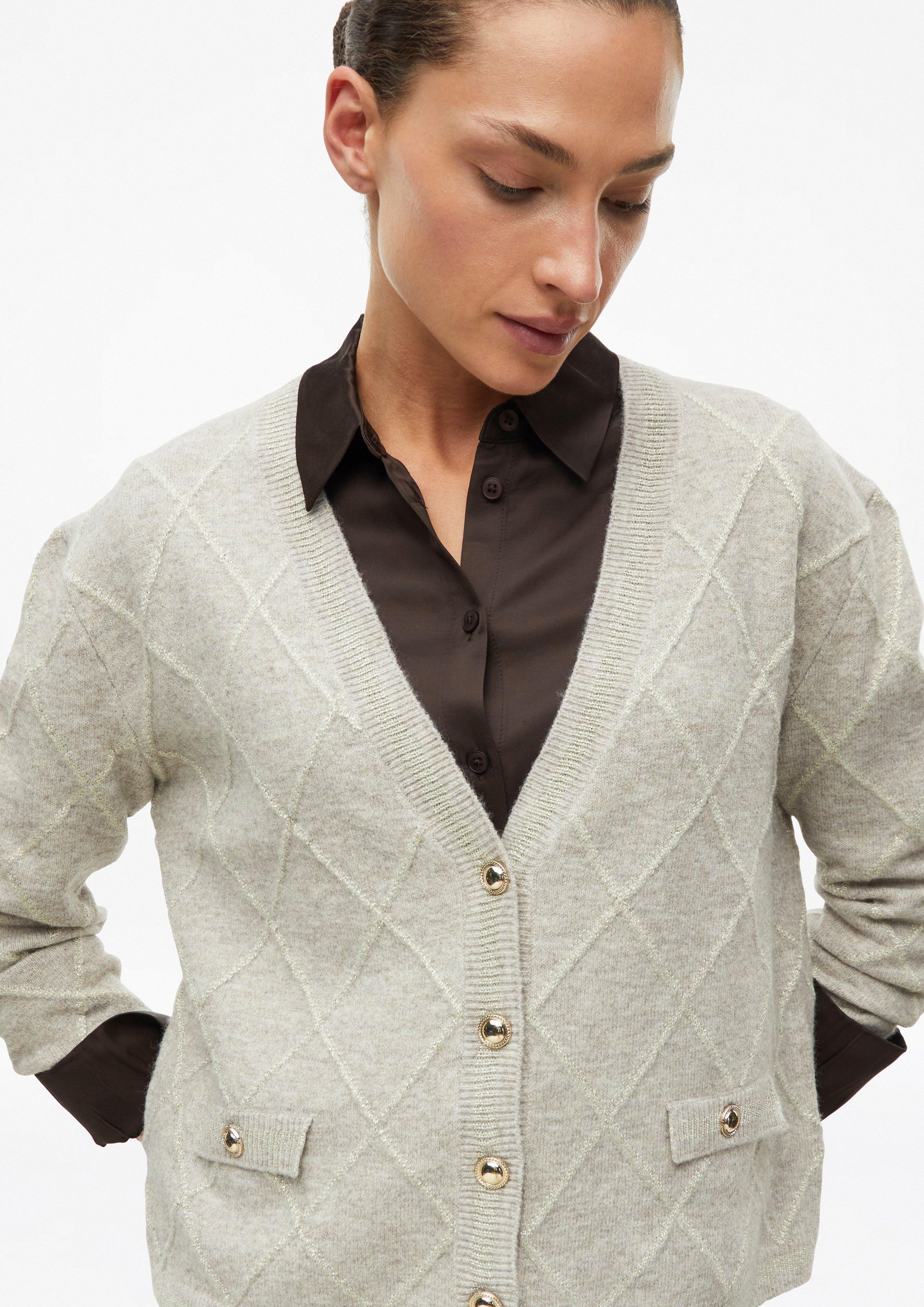 Femmes Veste en tricot en beige de s.Oliver BLACK LABEL