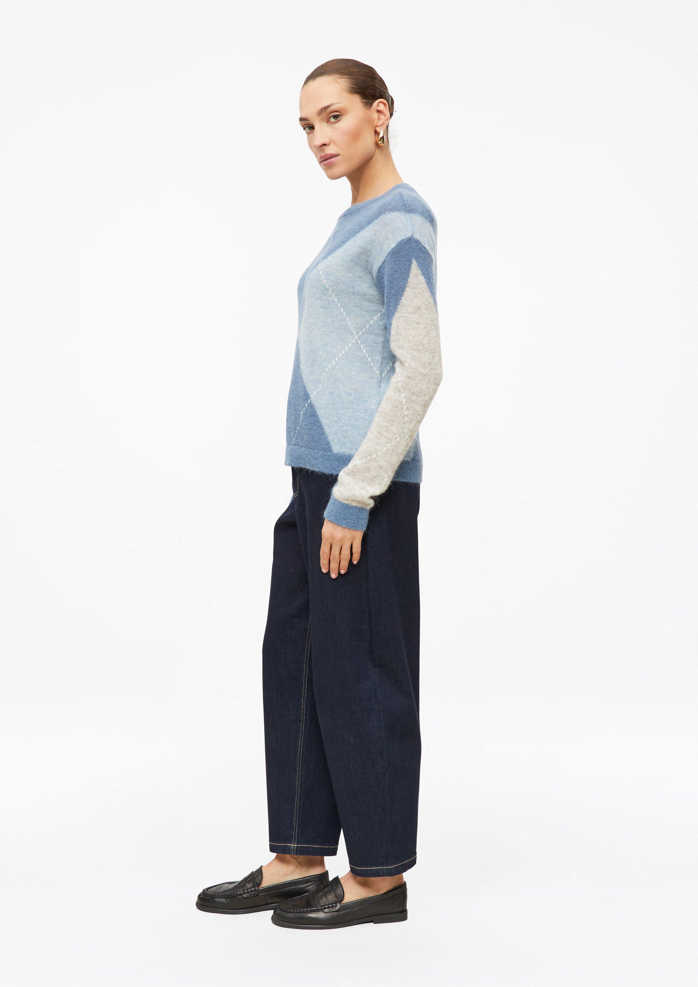 Women Fine-knit sweater made from an alpaca blend with a diamond pattern in beige by s.Oliver BLACK LABEL