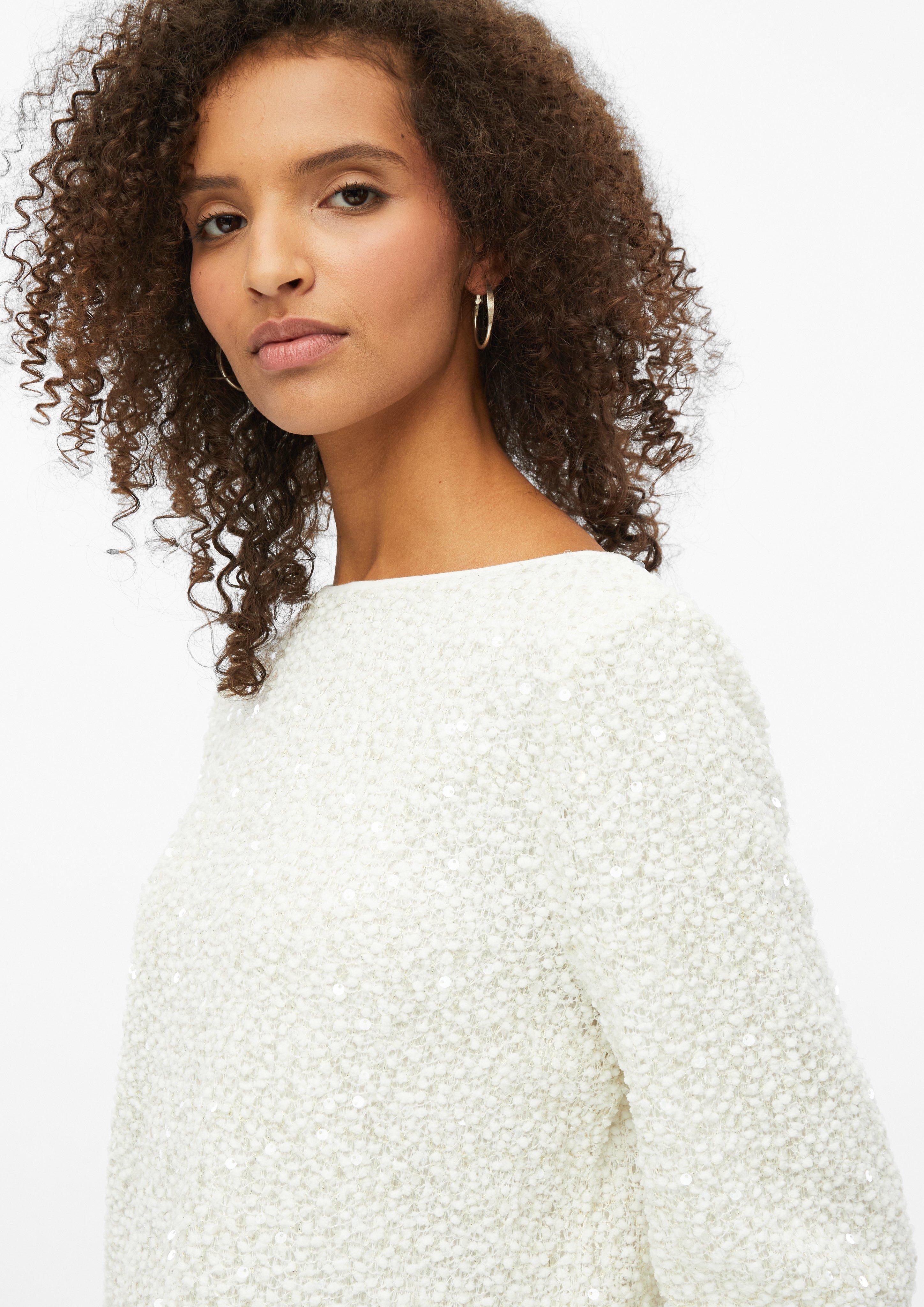 Damen Pullover mit Pailletten und Glitzergarn in creme von s.Oliver BLACK LABEL