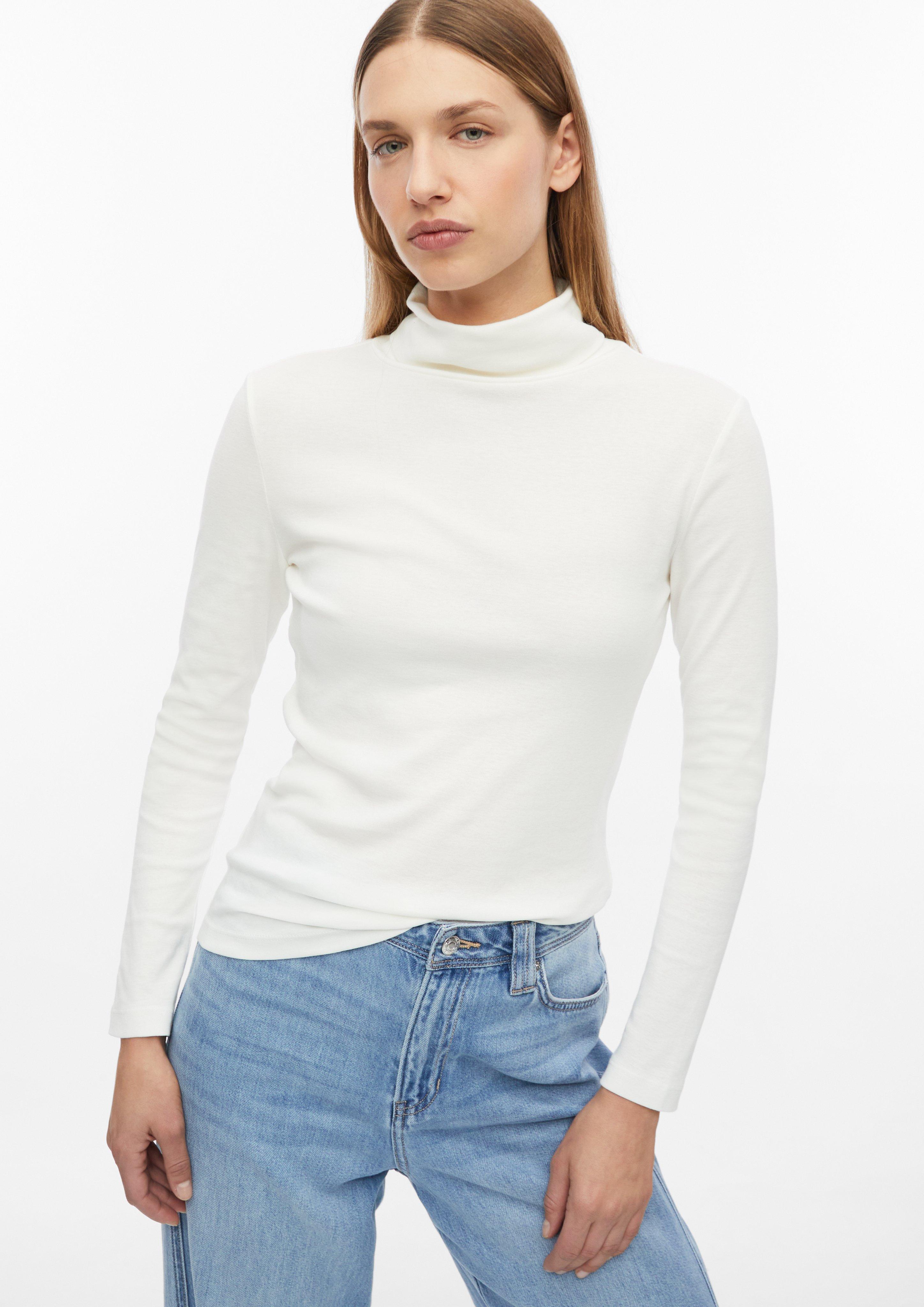 Slim-fit turtleneck shirt in cream by s.Oliver