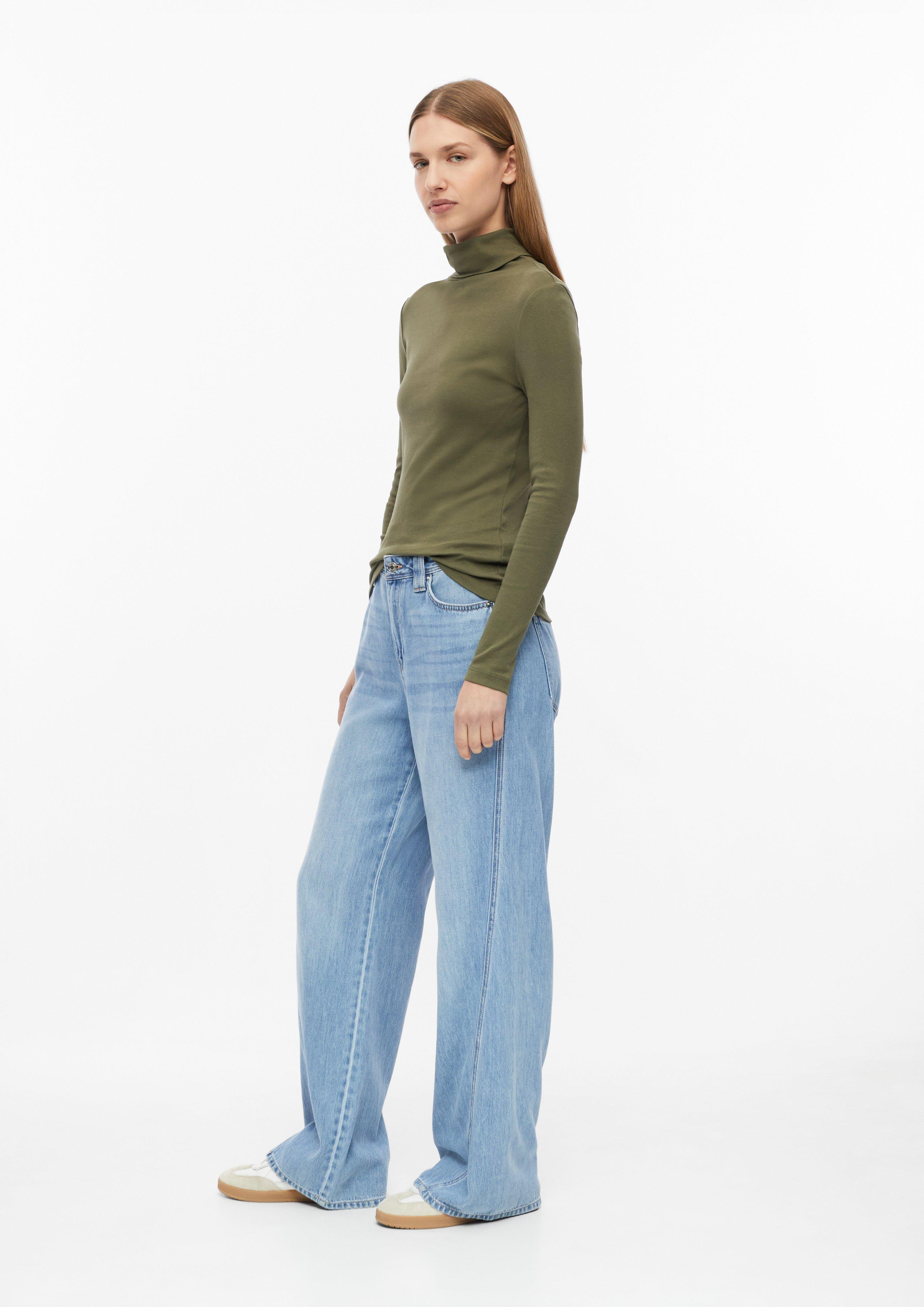Ženske Majica s puli ovratnikom kroja Slim Fit v barvi olivno zelena od s.Oliver