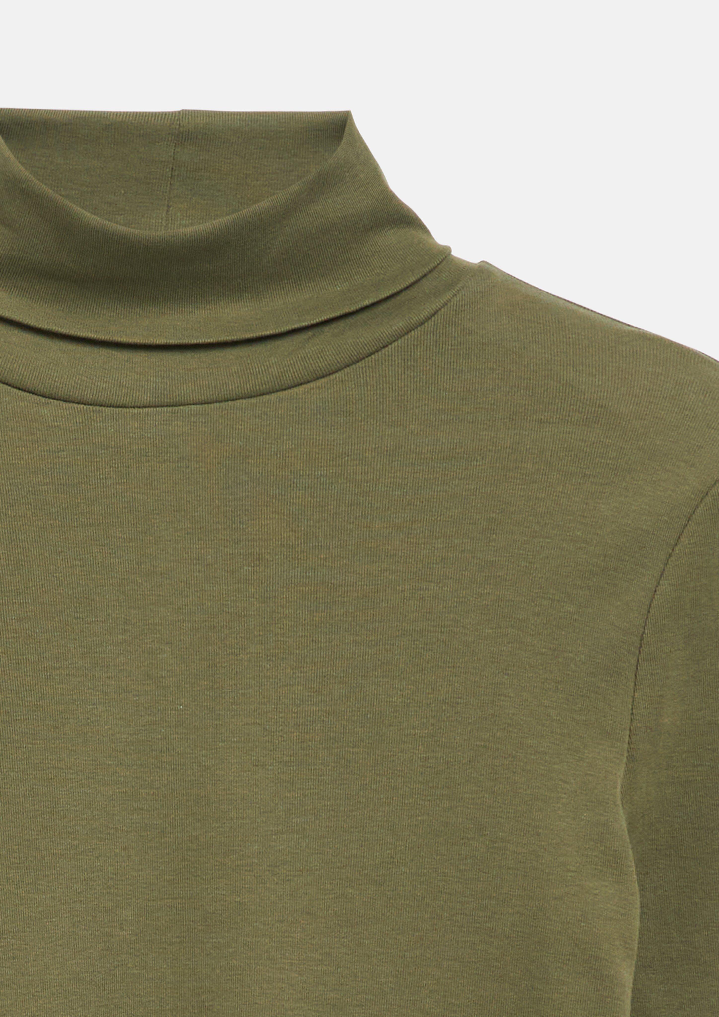 Ženske Majica s puli ovratnikom kroja Slim Fit v barvi olivno zelena od s.Oliver
