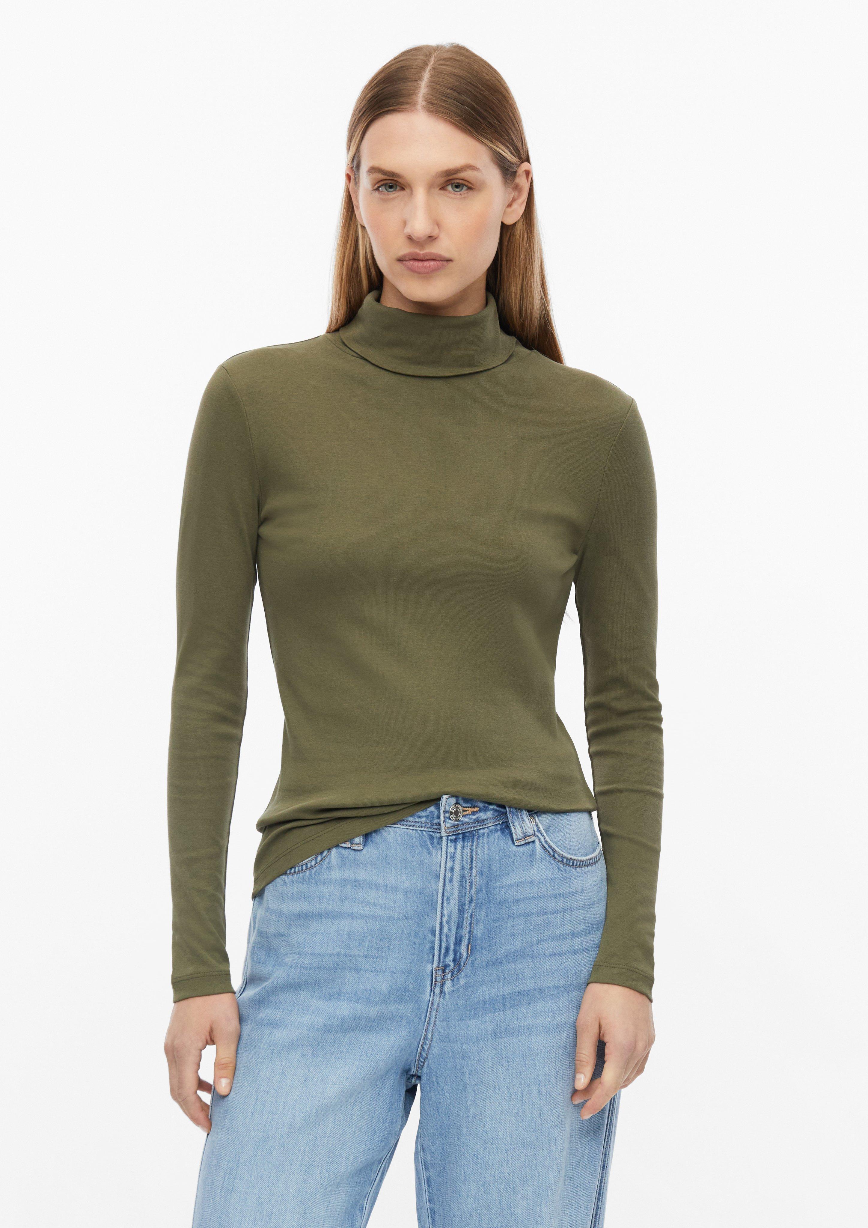 Slim-Fit Turtleneck Shirt in olive by s.Oliver