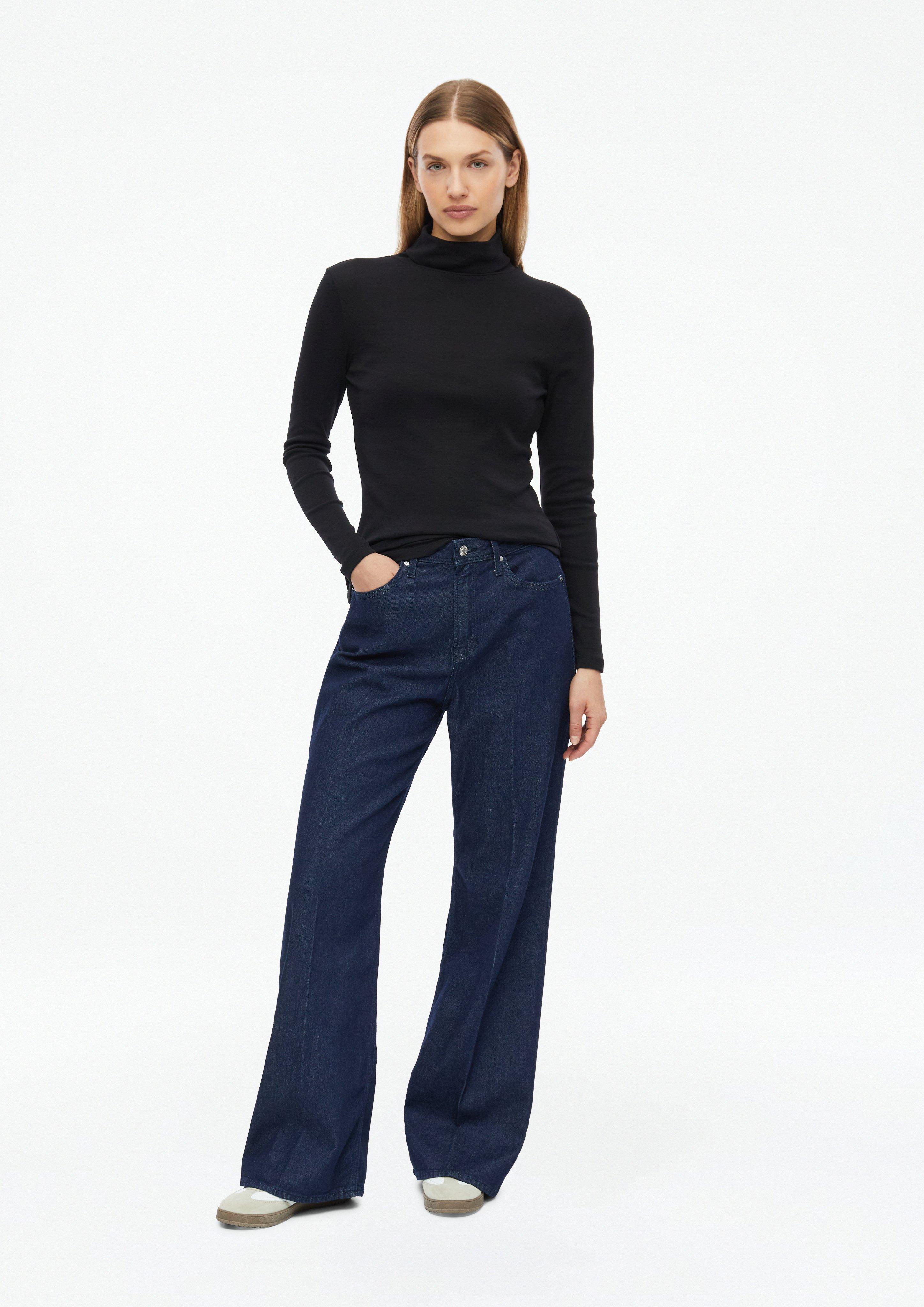 Dames Trui met col in slim fit in zwart van s.Oliver