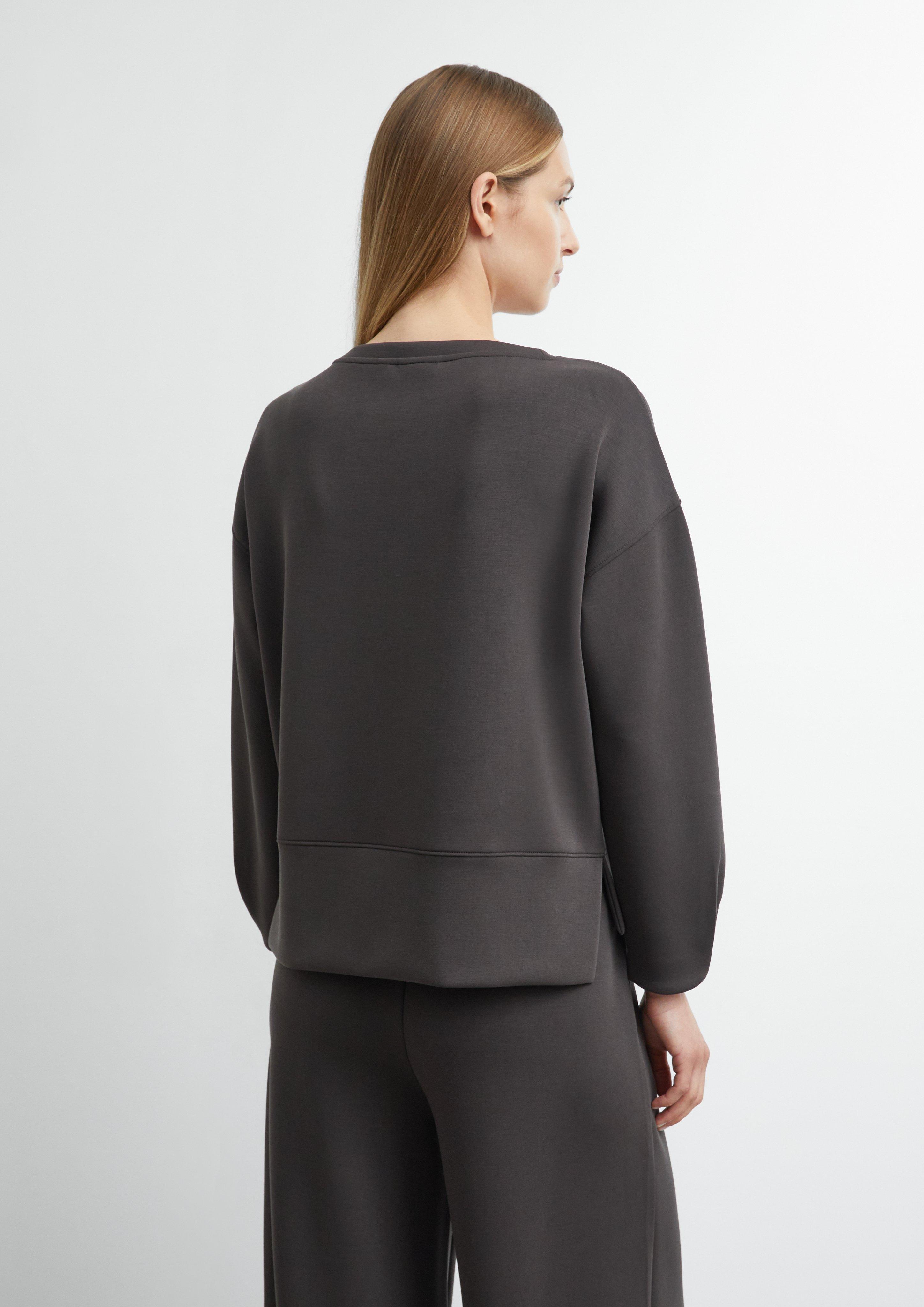 Weiches Sweatshirt mit Faltendetail in braun von COMMA