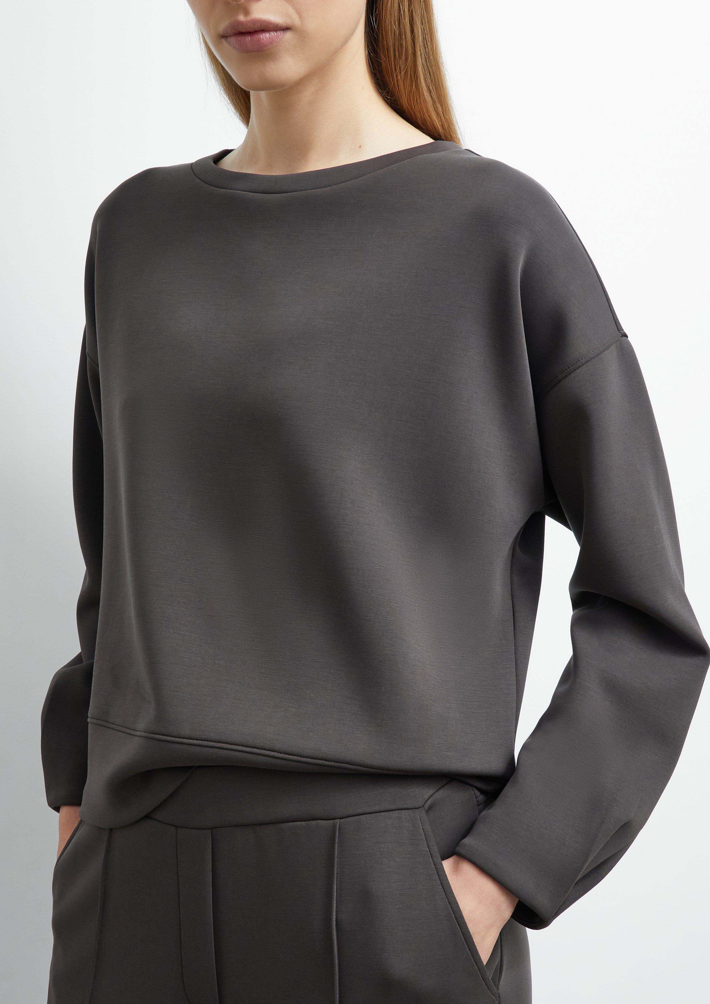 Weiches Sweatshirt mit Faltendetail in braun von COMMA