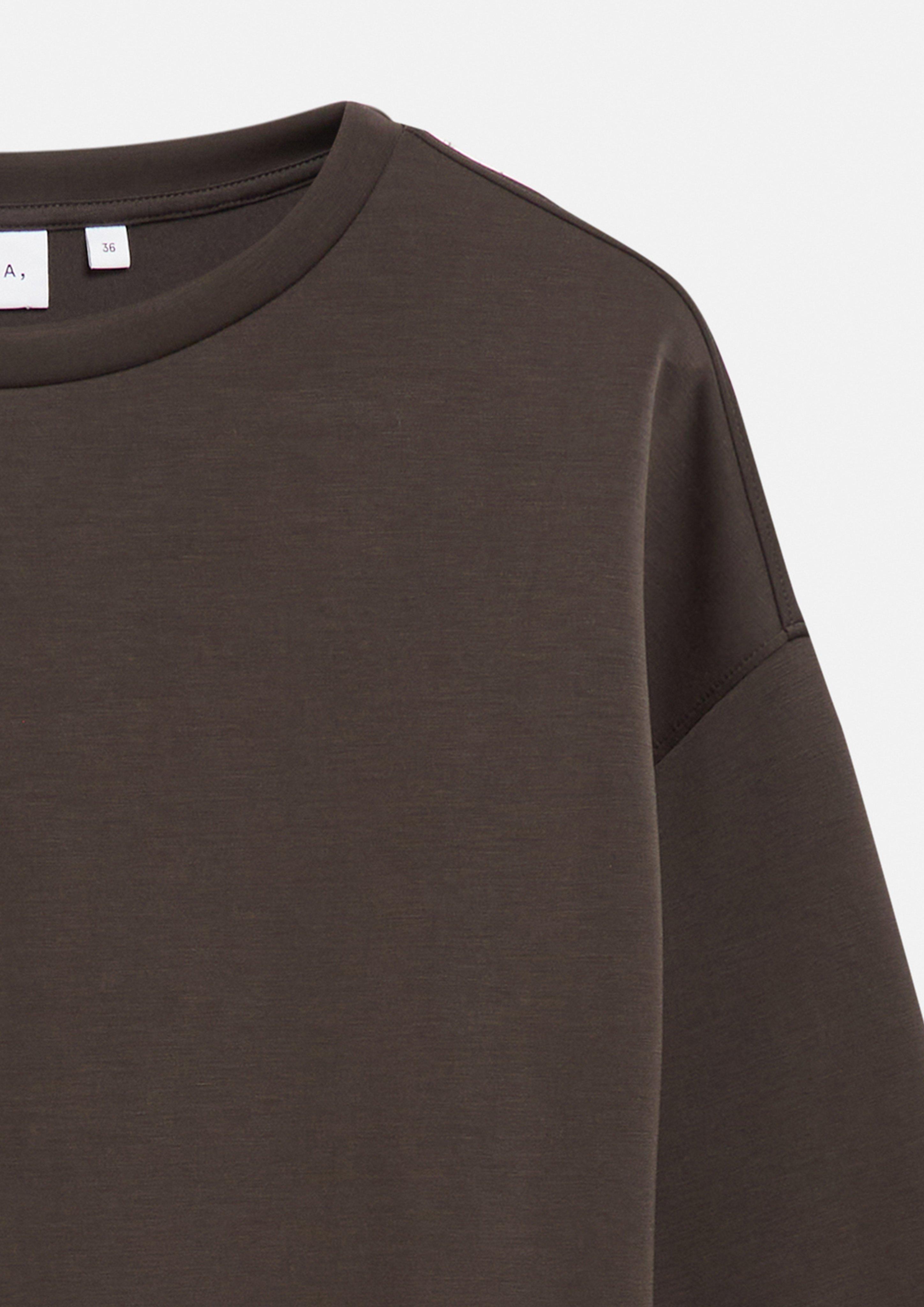 Weiches Sweatshirt mit Faltendetail in braun von COMMA