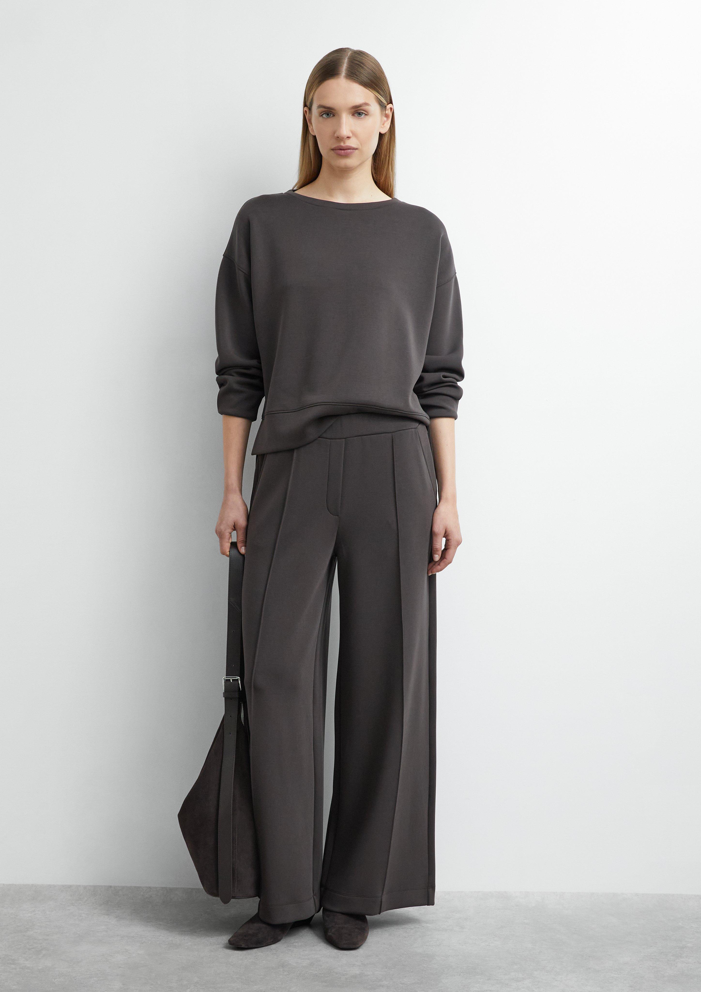 Weiches Sweatshirt mit Faltendetail in braun von COMMA