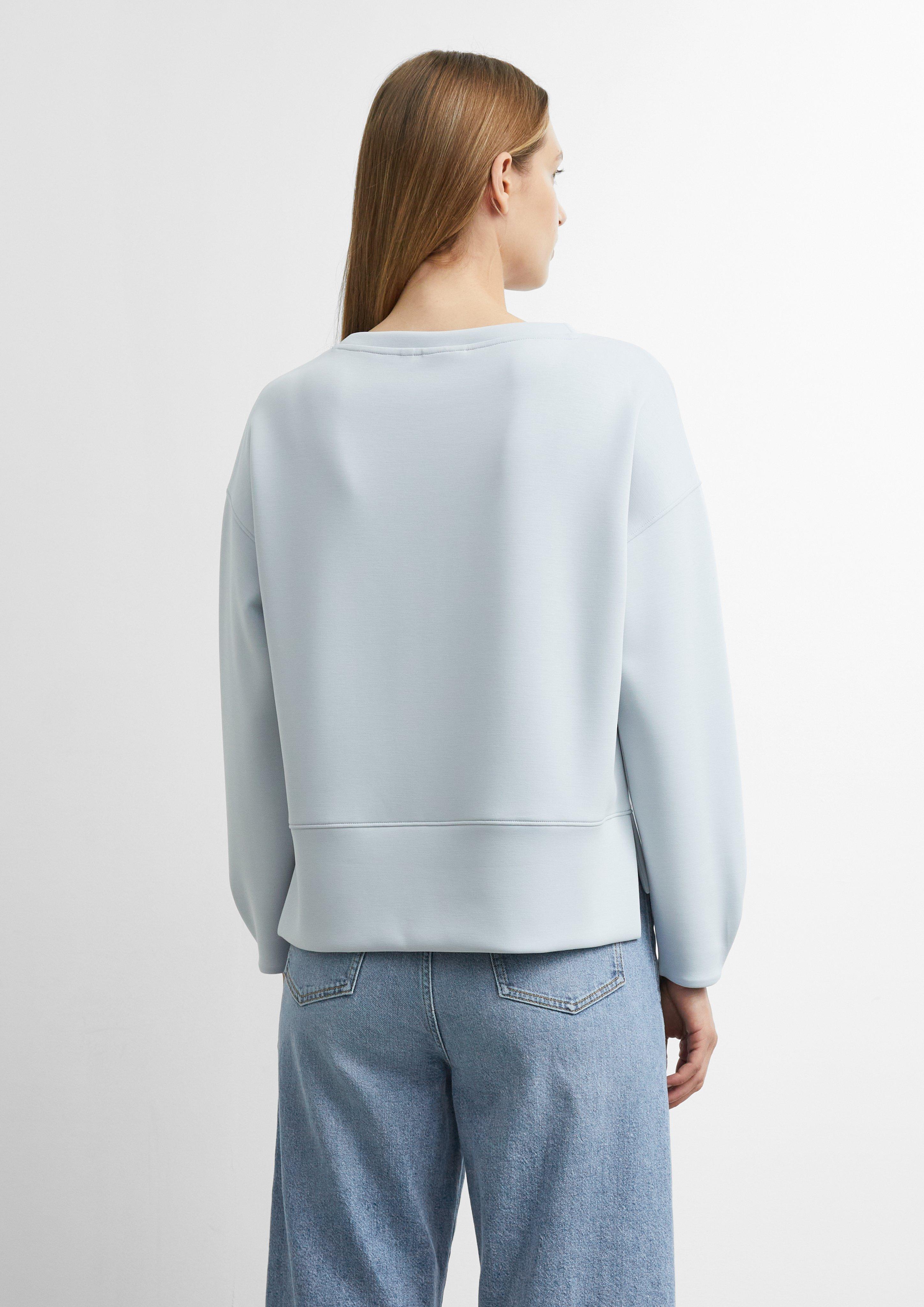 Damen Weiches Sweatshirt mit Faltendetail in blau von comma