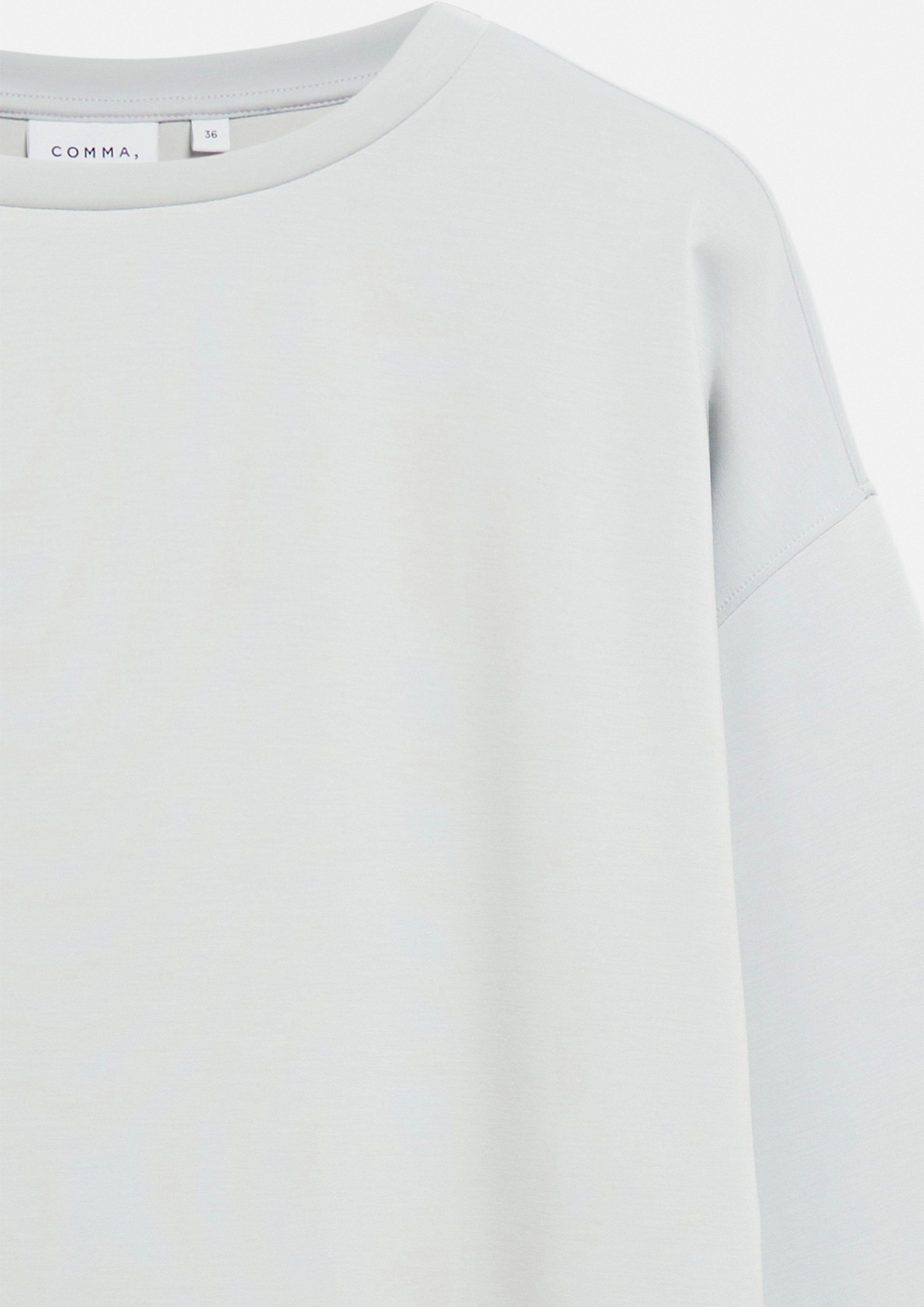 Damen Weiches Sweatshirt mit Faltendetail in blau von comma