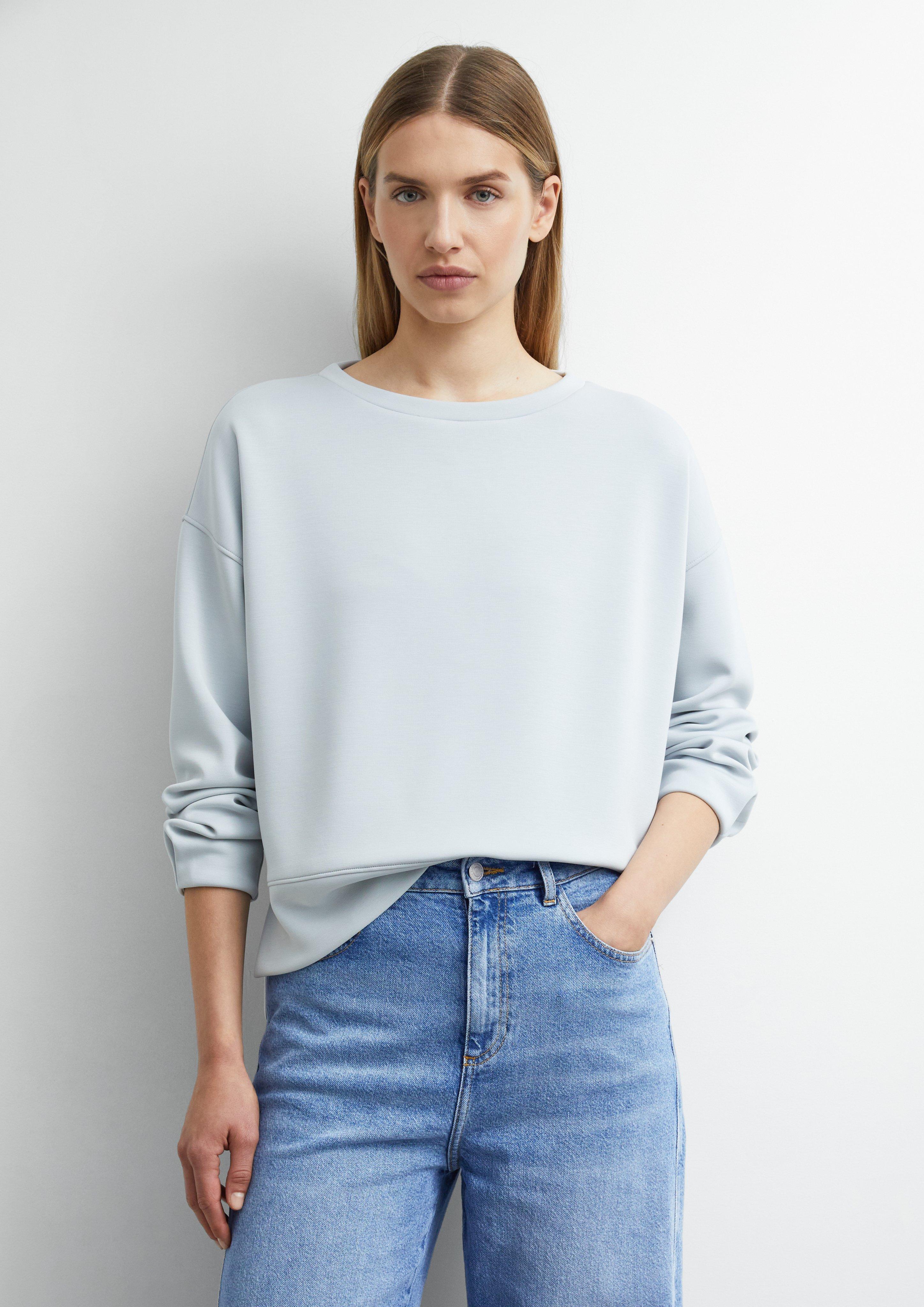 Soft sweatshirt with pleated detail in light grey by COMMA