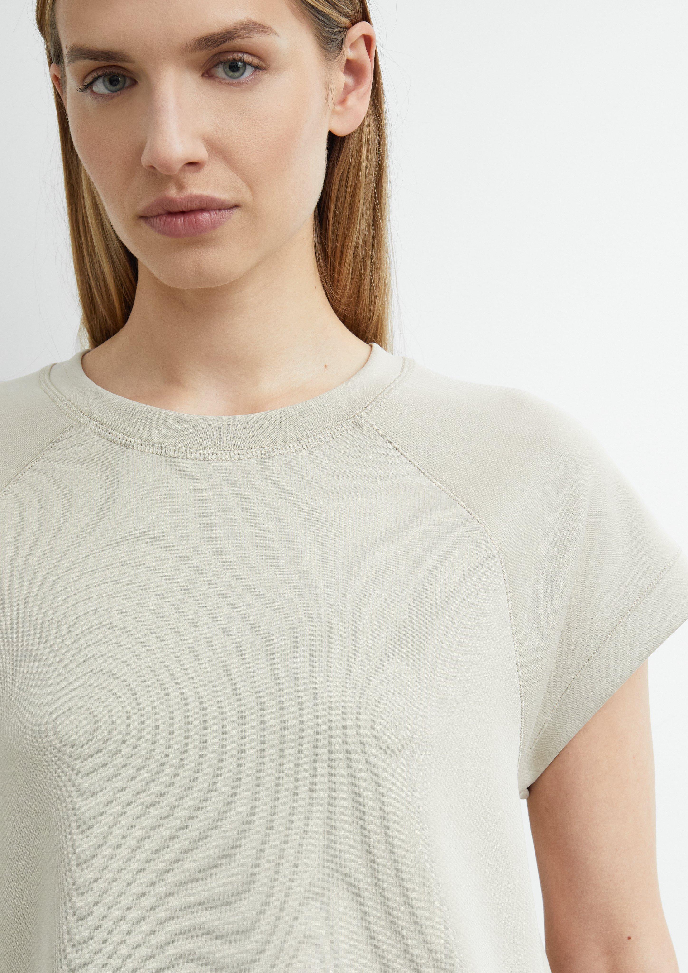 Damen Weiches Kurzarmsweatshirt in beige von comma