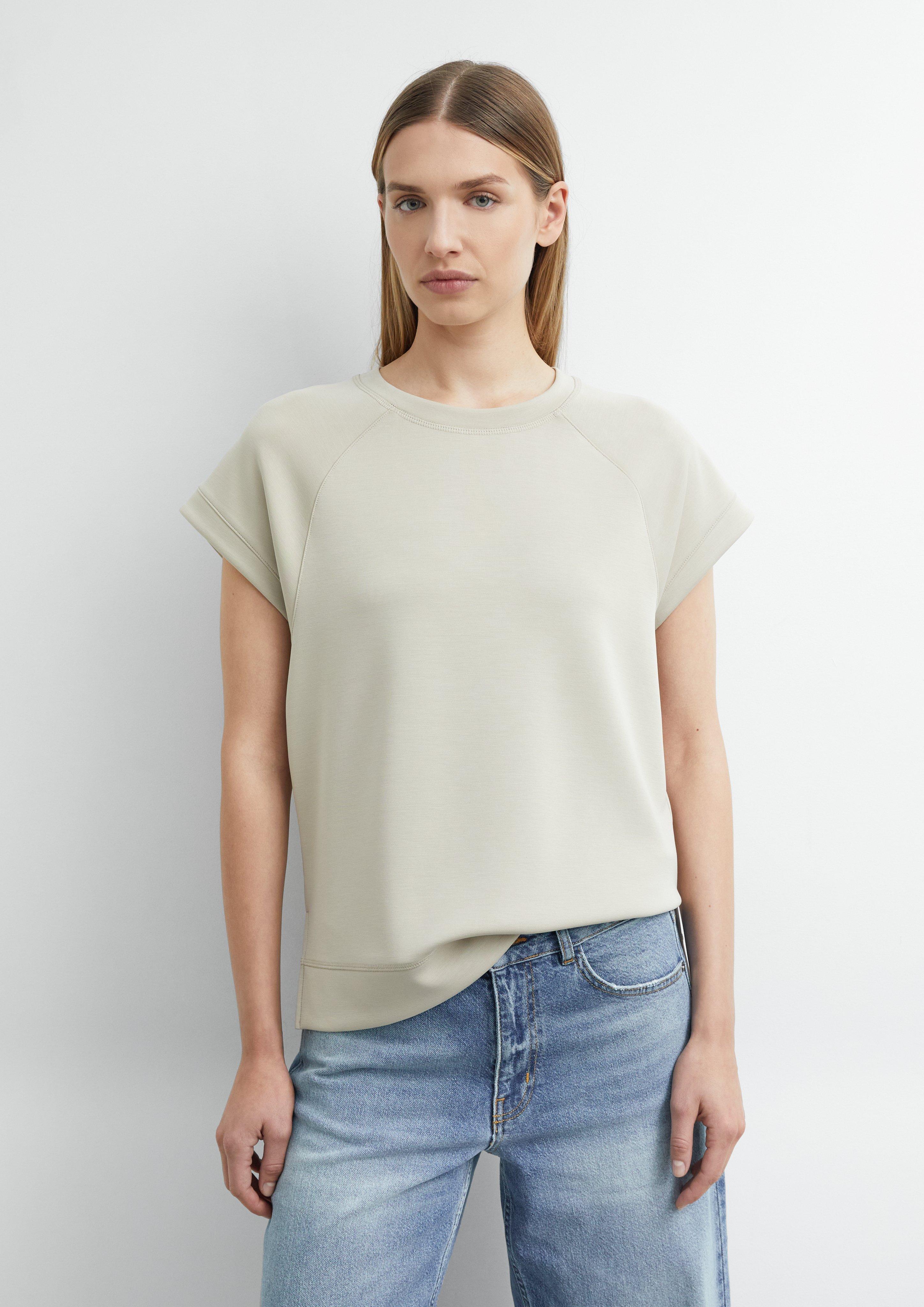 Weiches Kurzarmsweatshirt in beige von COMMA