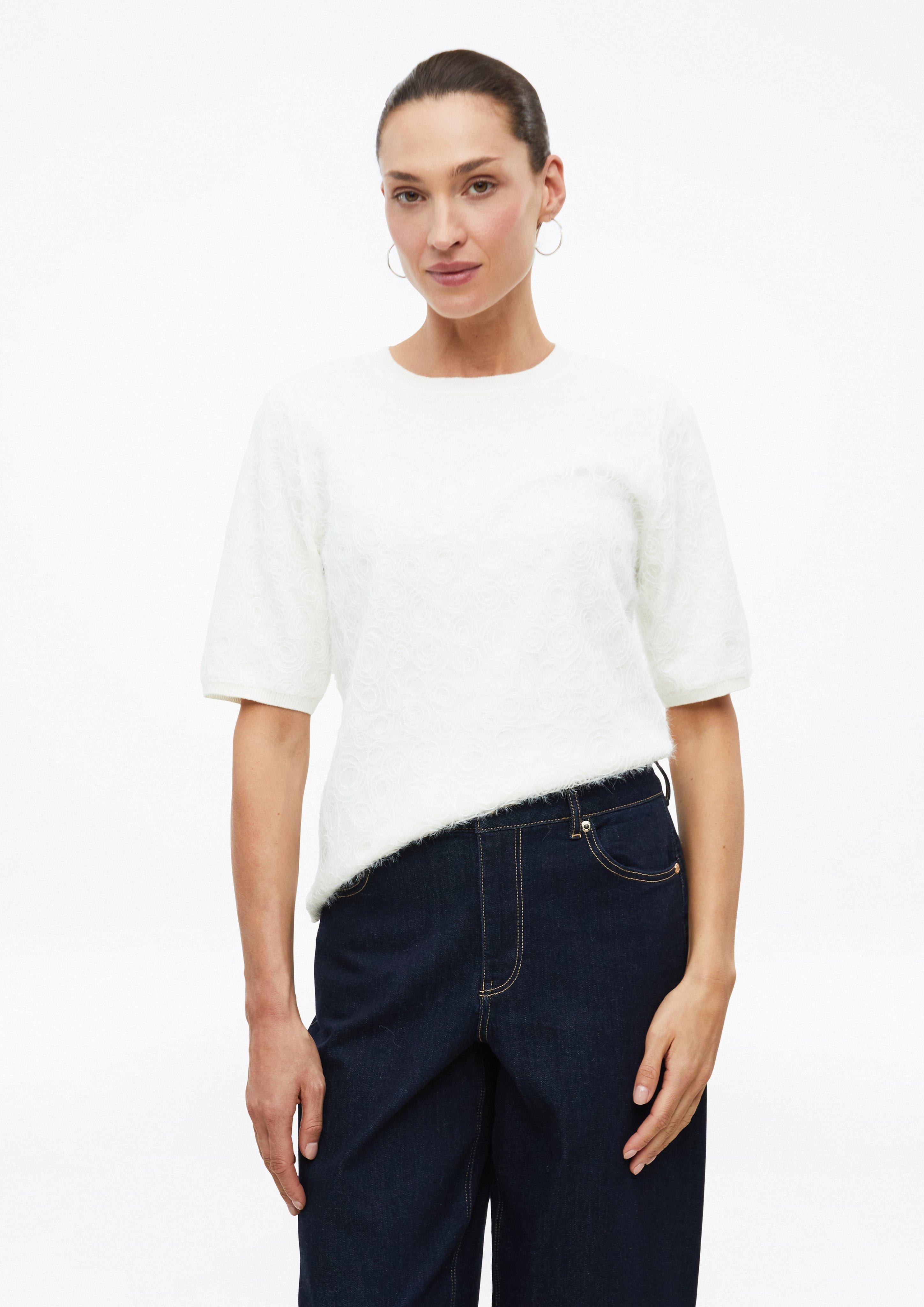 Strickpullover mit bestickter Front in Farbe creme von s.Oliver BLACK LABEL