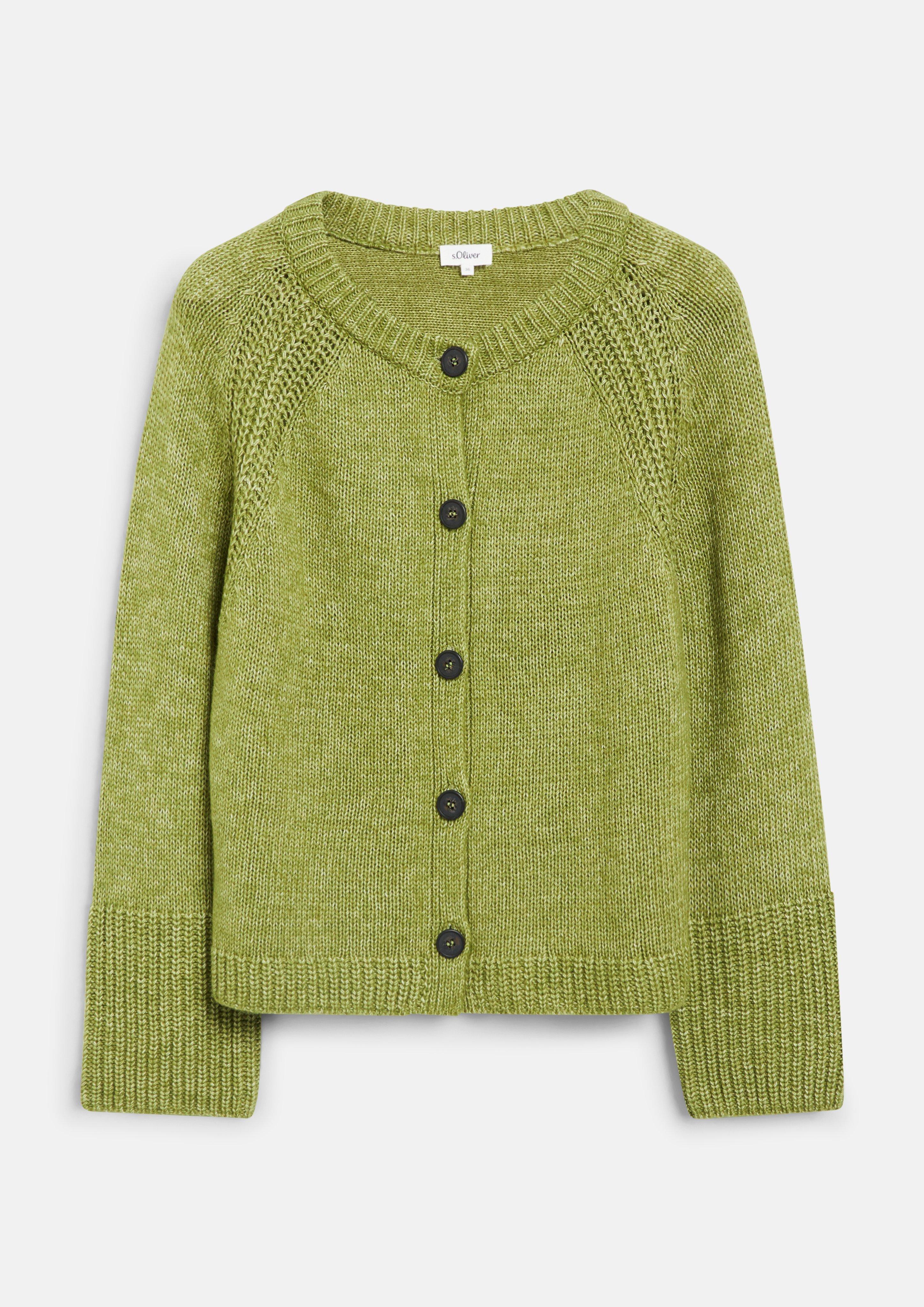 Kobiety Sweter rozpinany w kolorze zielony od s.Oliver
