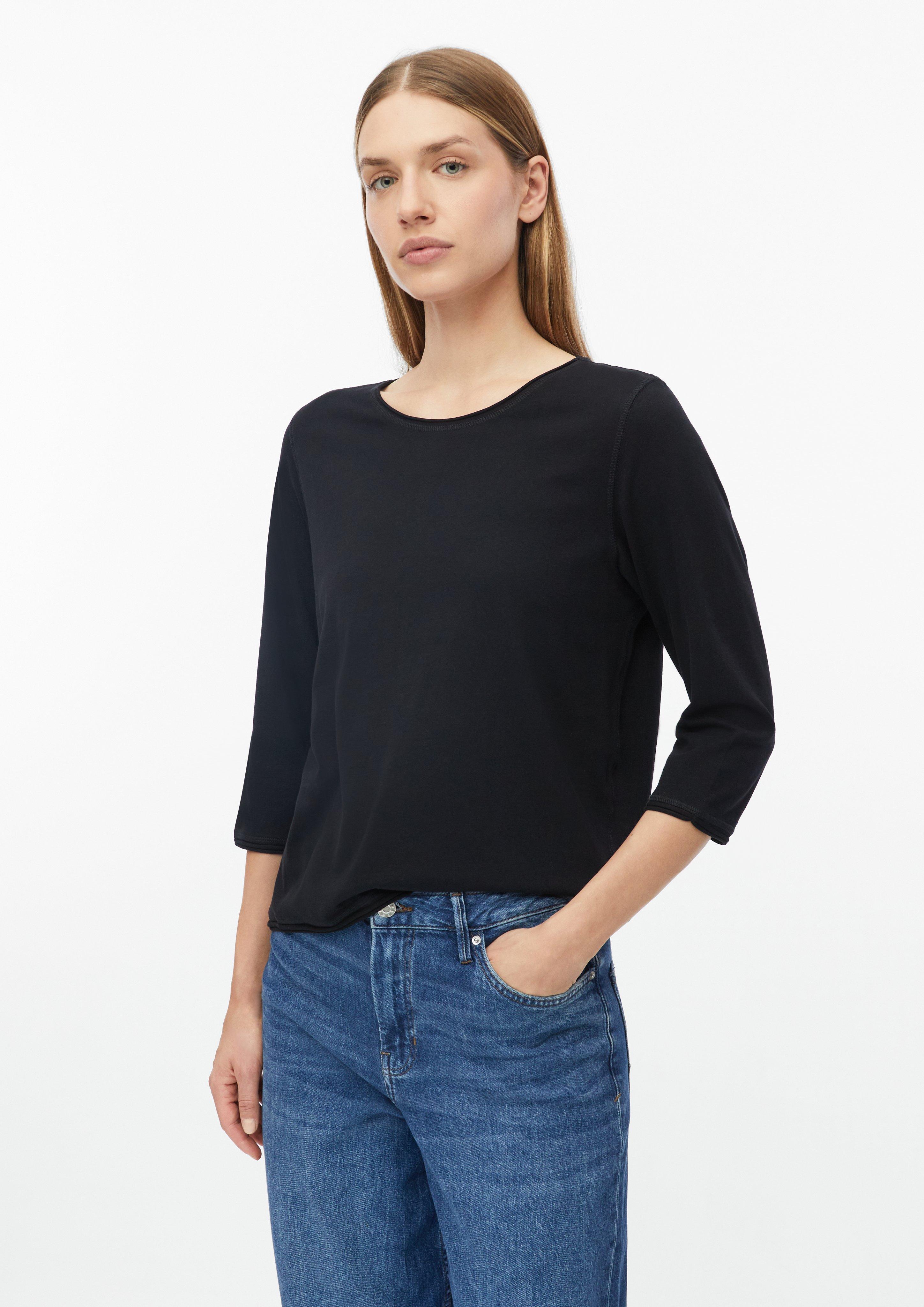 Women Relaxed-fit T-shirt with rolled hem in black by s.Oliver
