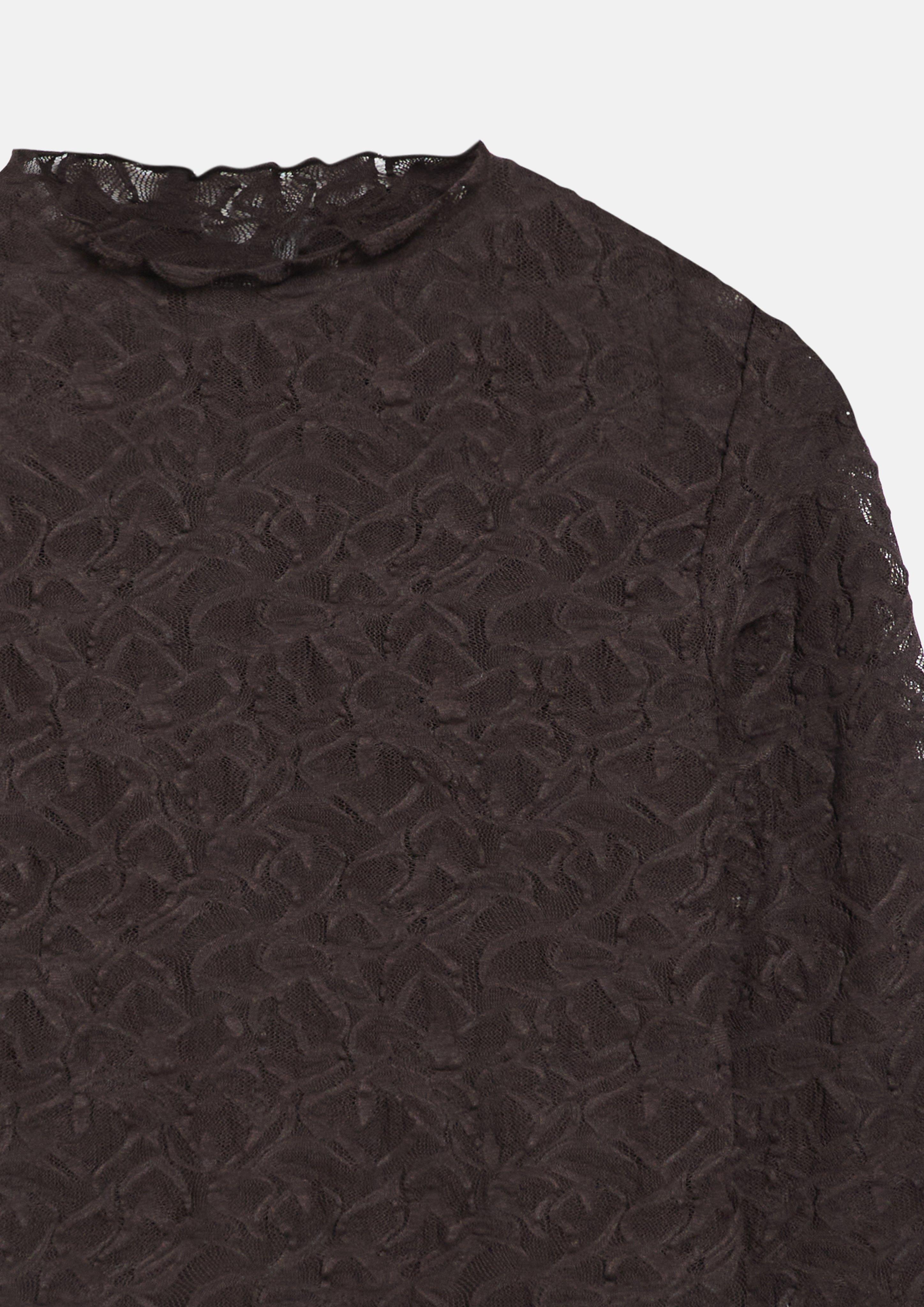 Dámy Mierne priehľadné čipkové tričko vo farbe hnedá od s.Oliver BLACK LABEL