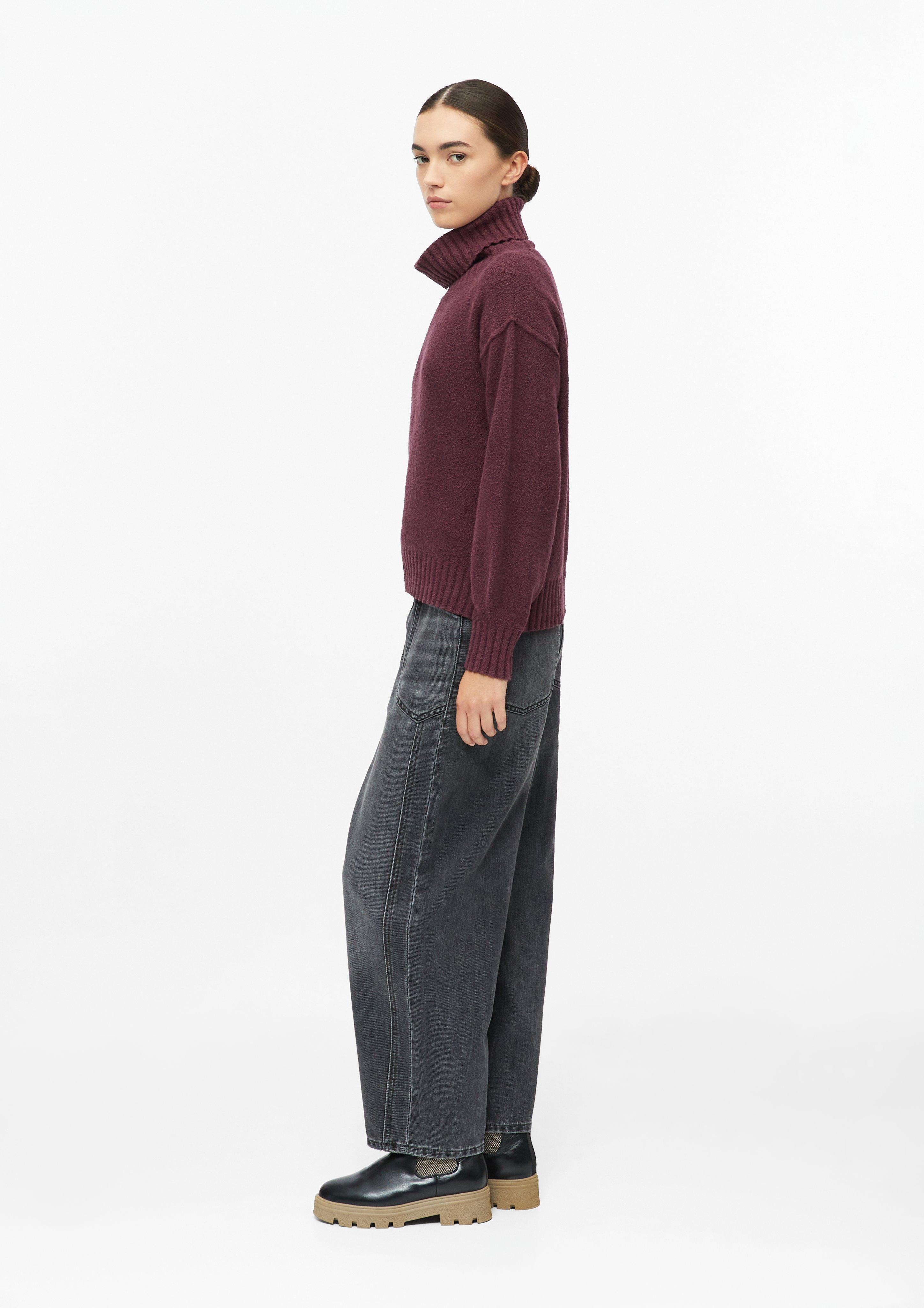 Damen Bouclé-Strickpullover mit Rollkragen in rot von s.Oliver